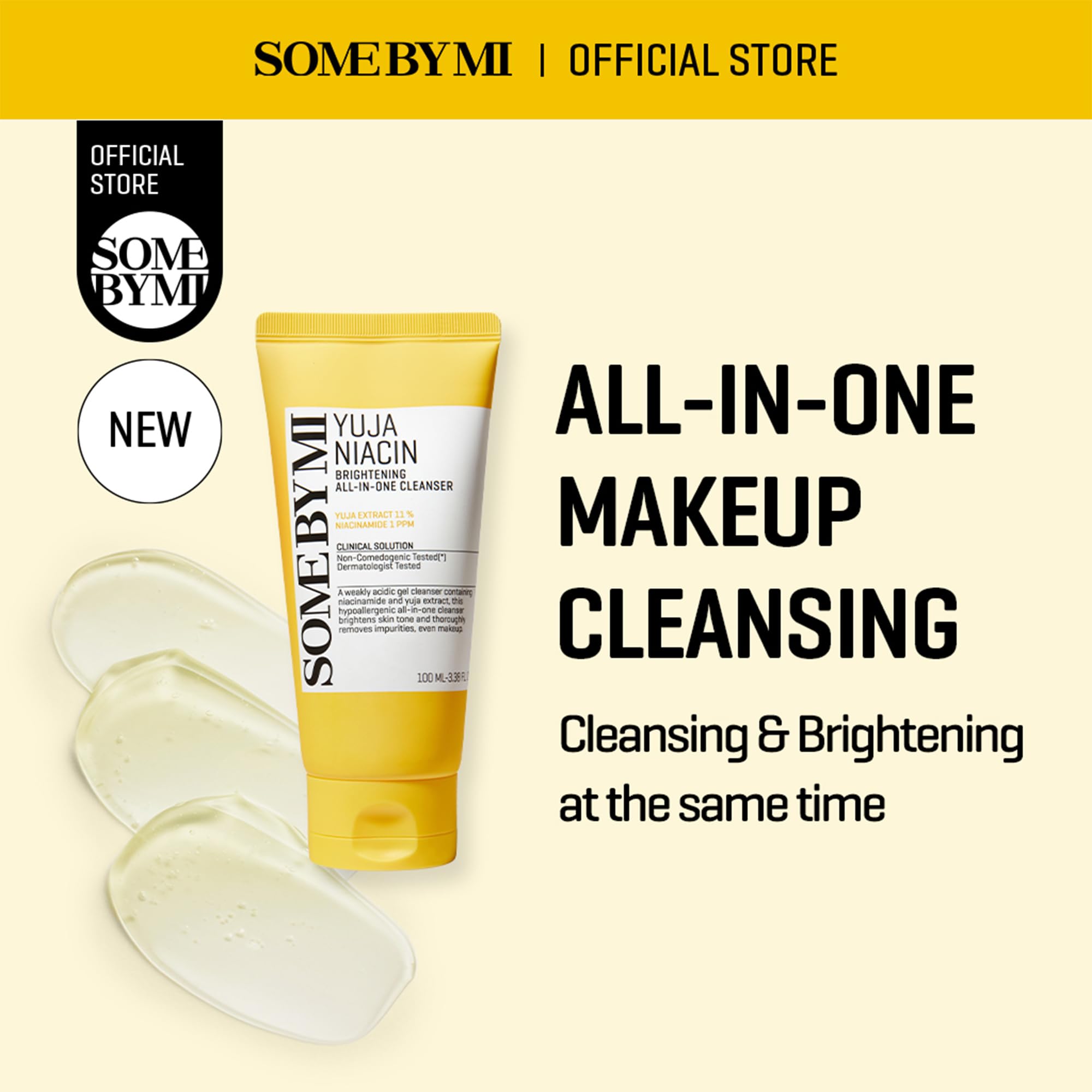 Some By Mi Yuja Niacin Brightening All In One Cleanser - 3.38Oz, 100Ml - Mild Daily Face Wash For Dull-Looking Skin - Low Ph For