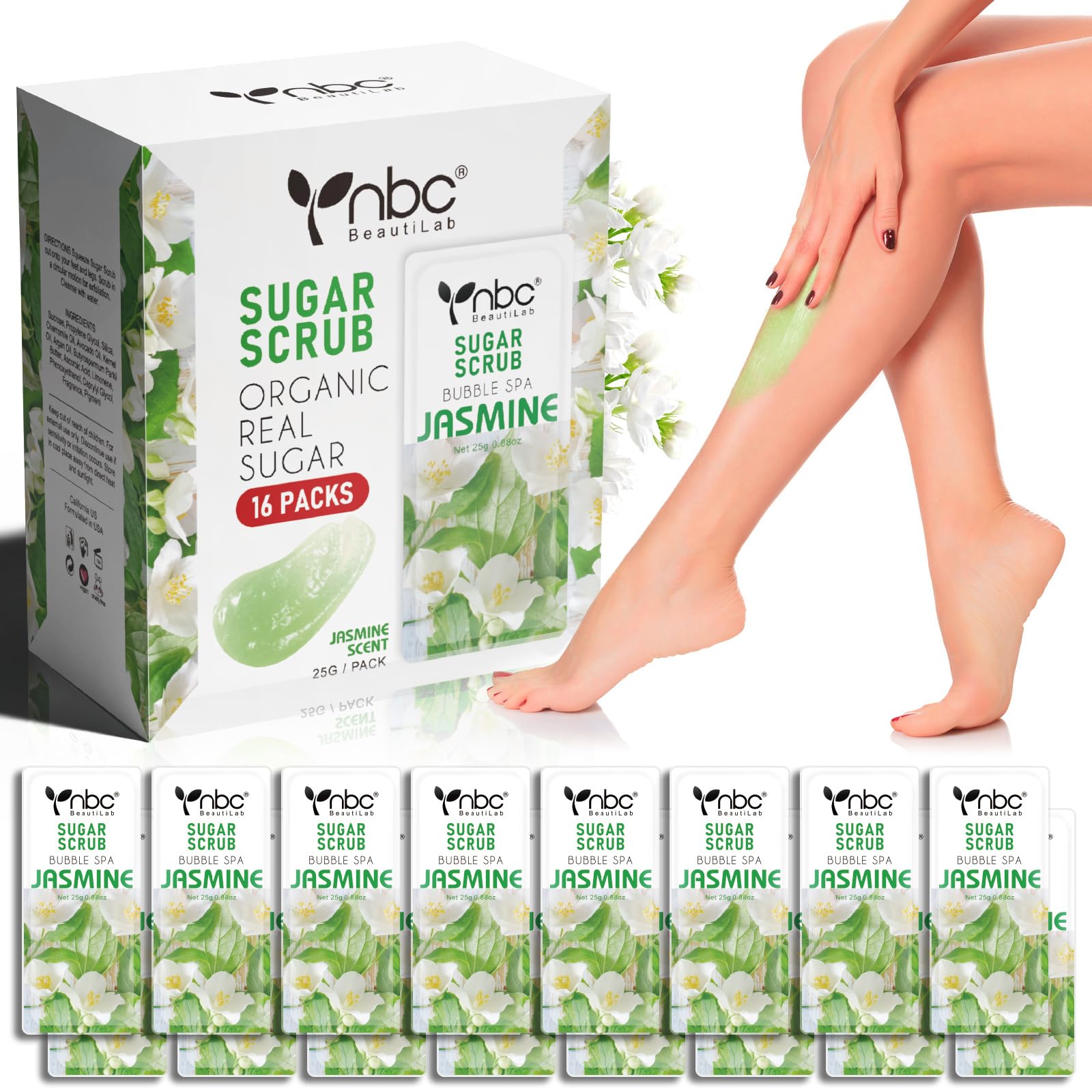 nbc BeautiLab Foot Exfoliating Scrub, Sugar Scrub, Dead Skin Remover for Feet, Individually Packaged Foot Scrub Smooths, Hydrate