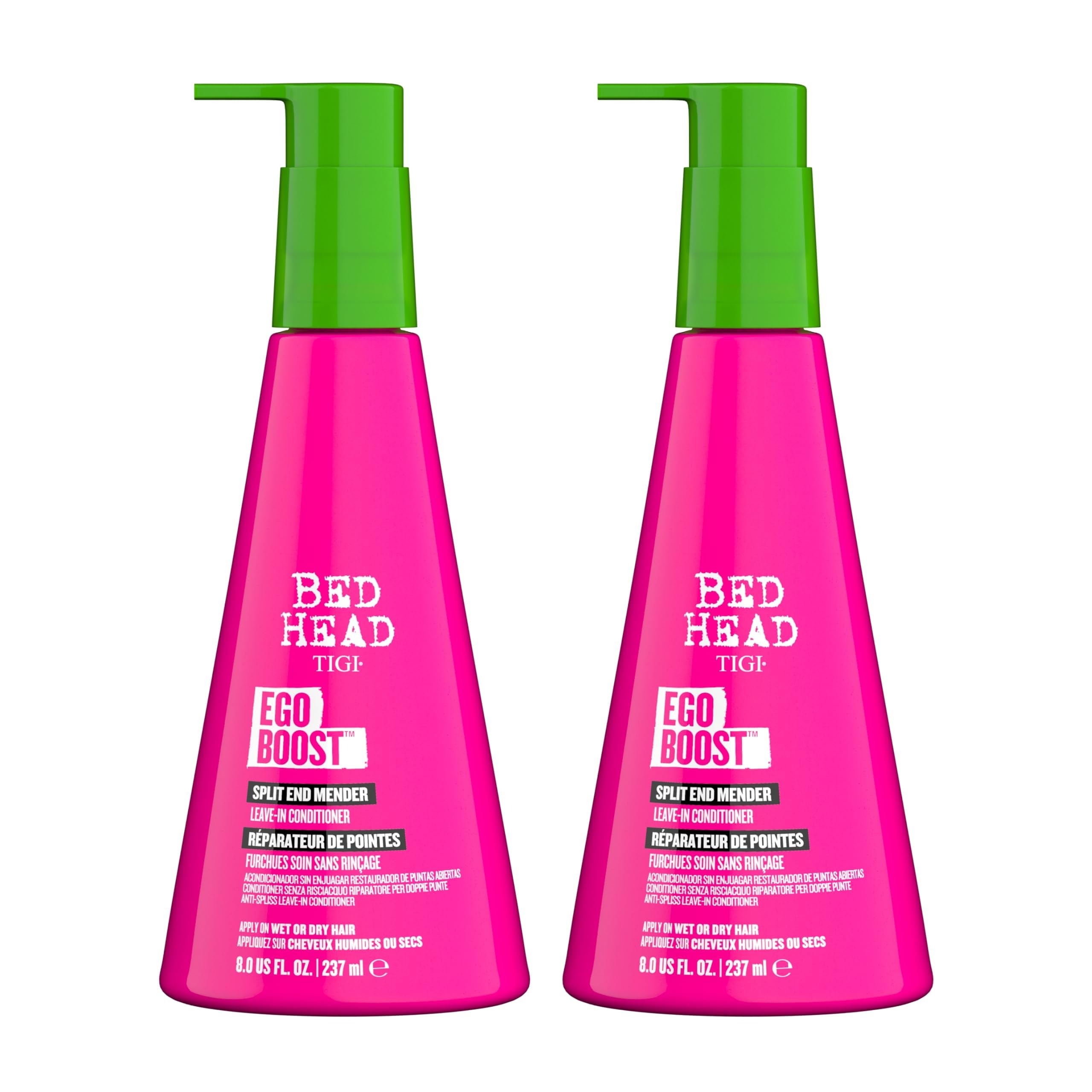 TIGI Bed Head Leave-In Conditioner, Split End Mender, Ego Boost 2-Pack - Split Ends Treatment for Dry, Damaged Hair, Fruit & Ber