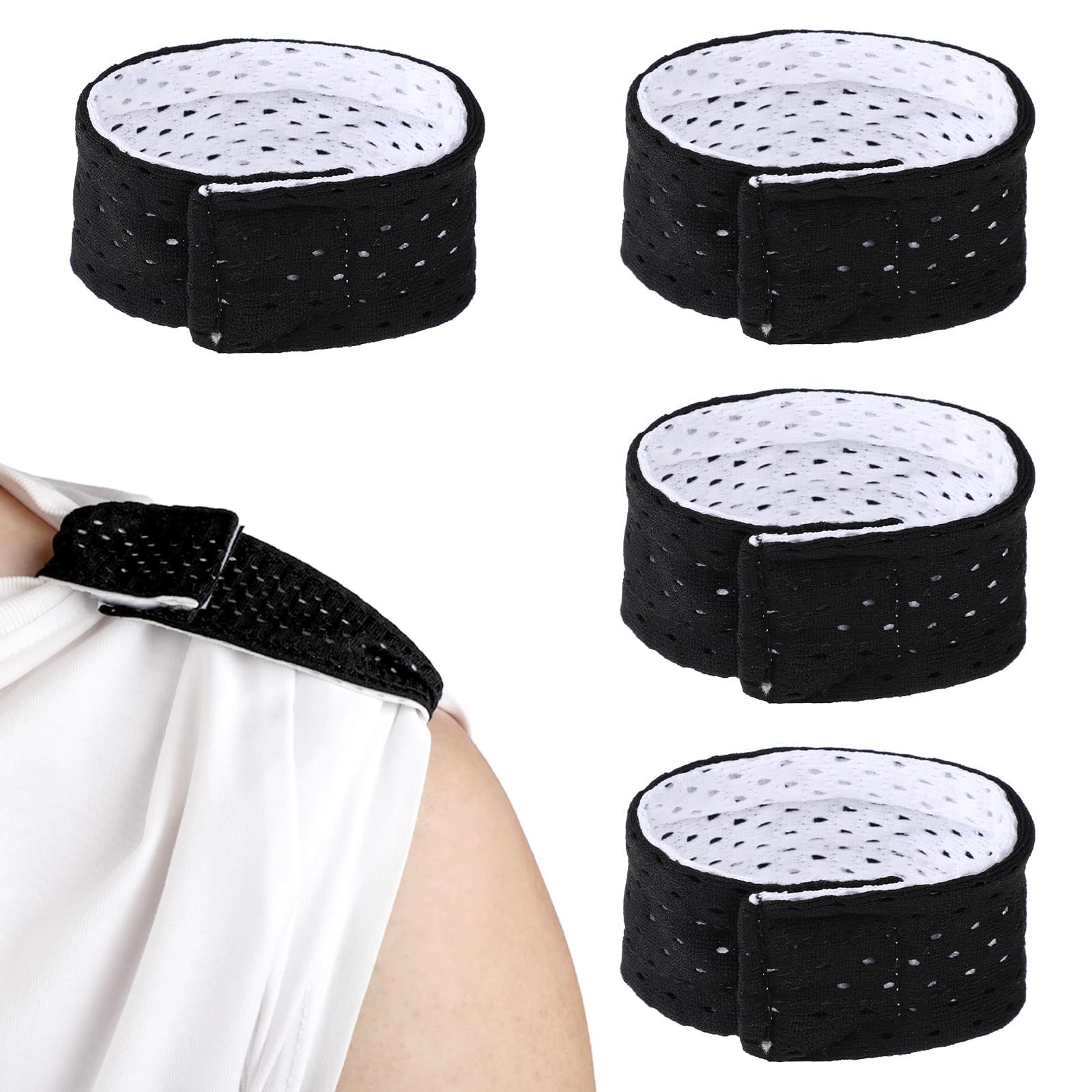4 Count Softball Sleeve Holders, Jersey Sleeve Bands, Adjustable Straps Shirts for Sports Bands, Baseball, Soccer, Sports Shirts