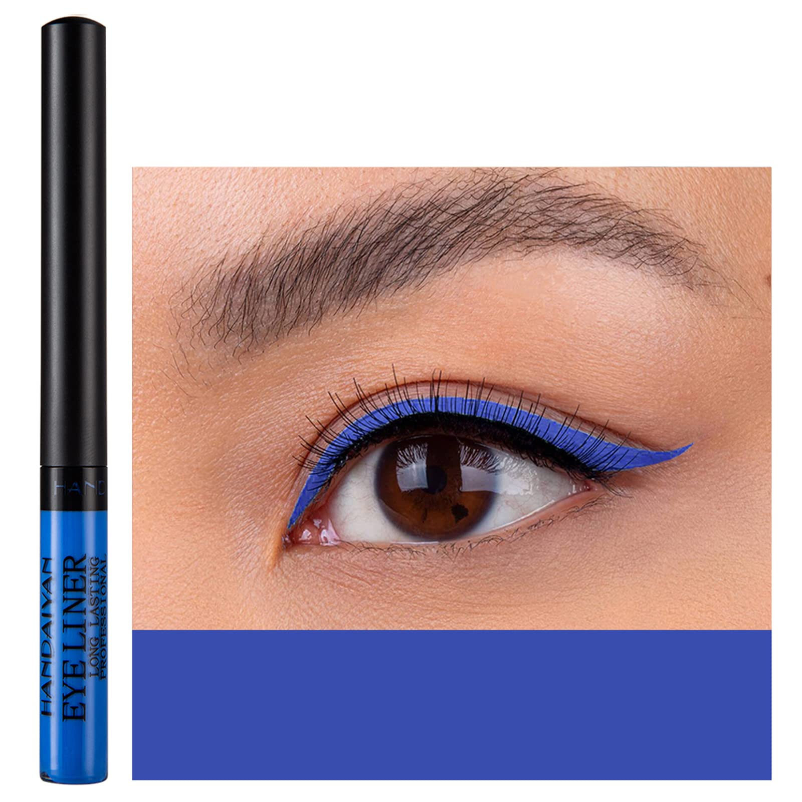 Dekrion Liquid Eyeliner, Matte Colored Eyeliners, Blue Eyeliner, White Black Red Brown Green Purple Waterproof High-Pigmented Co
