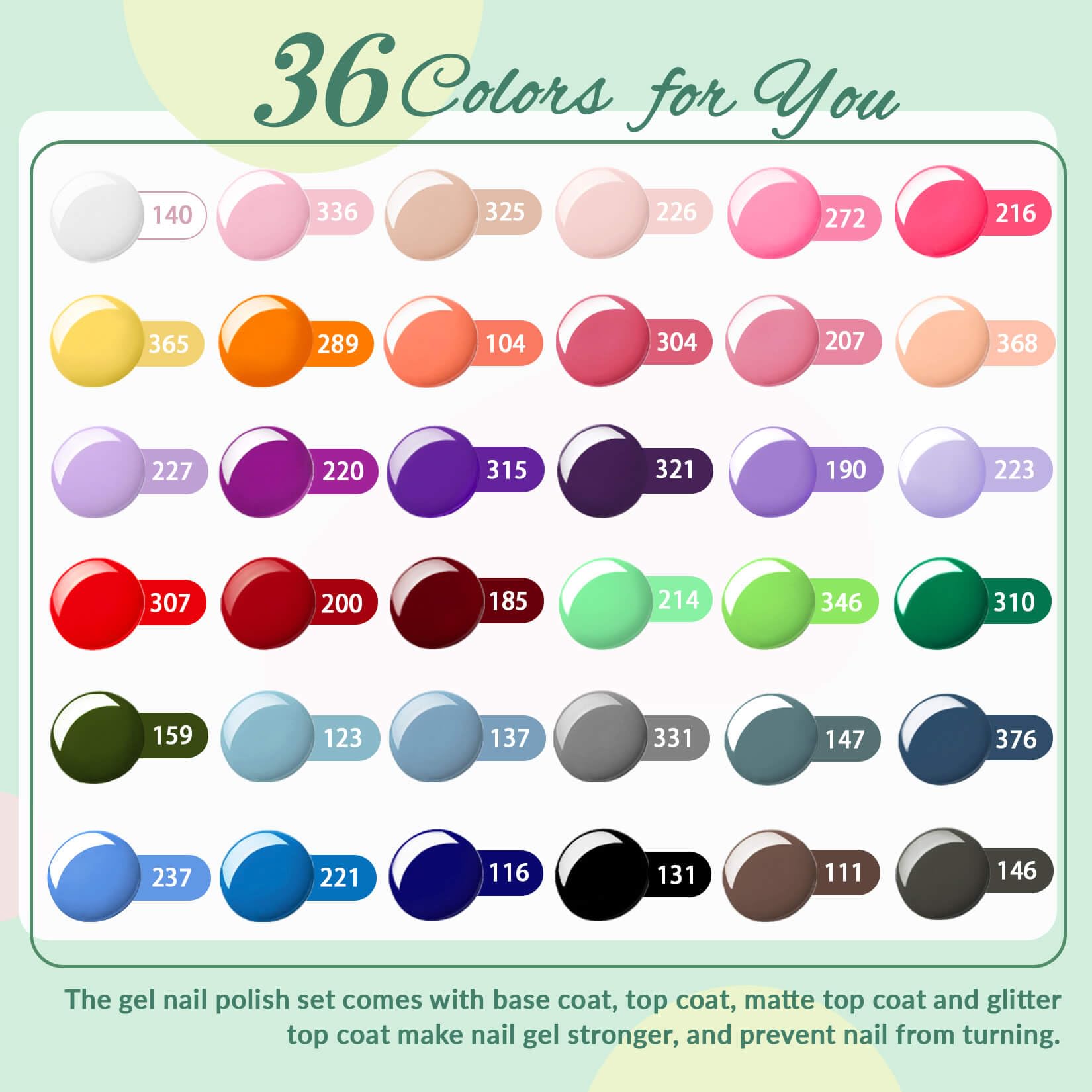 Phoenixy Gel Nail Polish Kit With U V Light 48W, 56 Pcs 108 Effect Gel Nail Polish Set Base Glitter Top Coat Gel Nail Kit Manicu