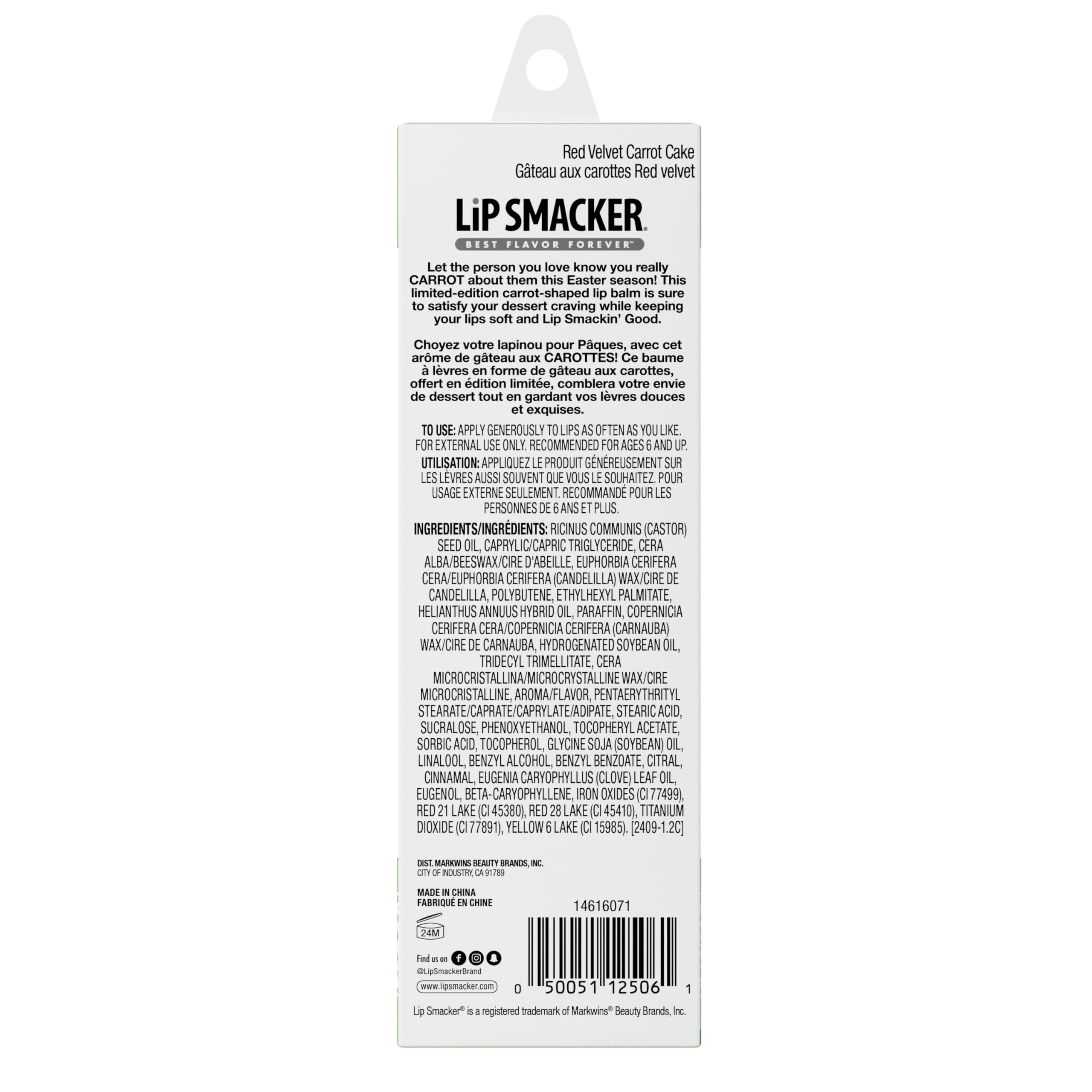 Lip Smacker Carrot Lip Balm, Moisturizing & Nourishing Lip Care, Adorable Easter-Themed Collectible, Fun & Giftable for All Ages