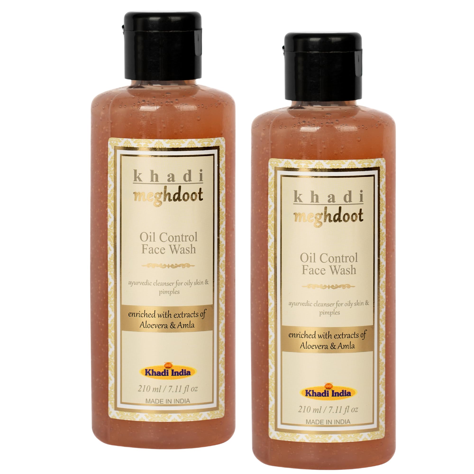 Khadi Meghdoot Oil Control Face Wash For Oily And AcneProne Skin With Neem, Tulsi And Aloe Vera  Natural Herbal Face Cleanser 