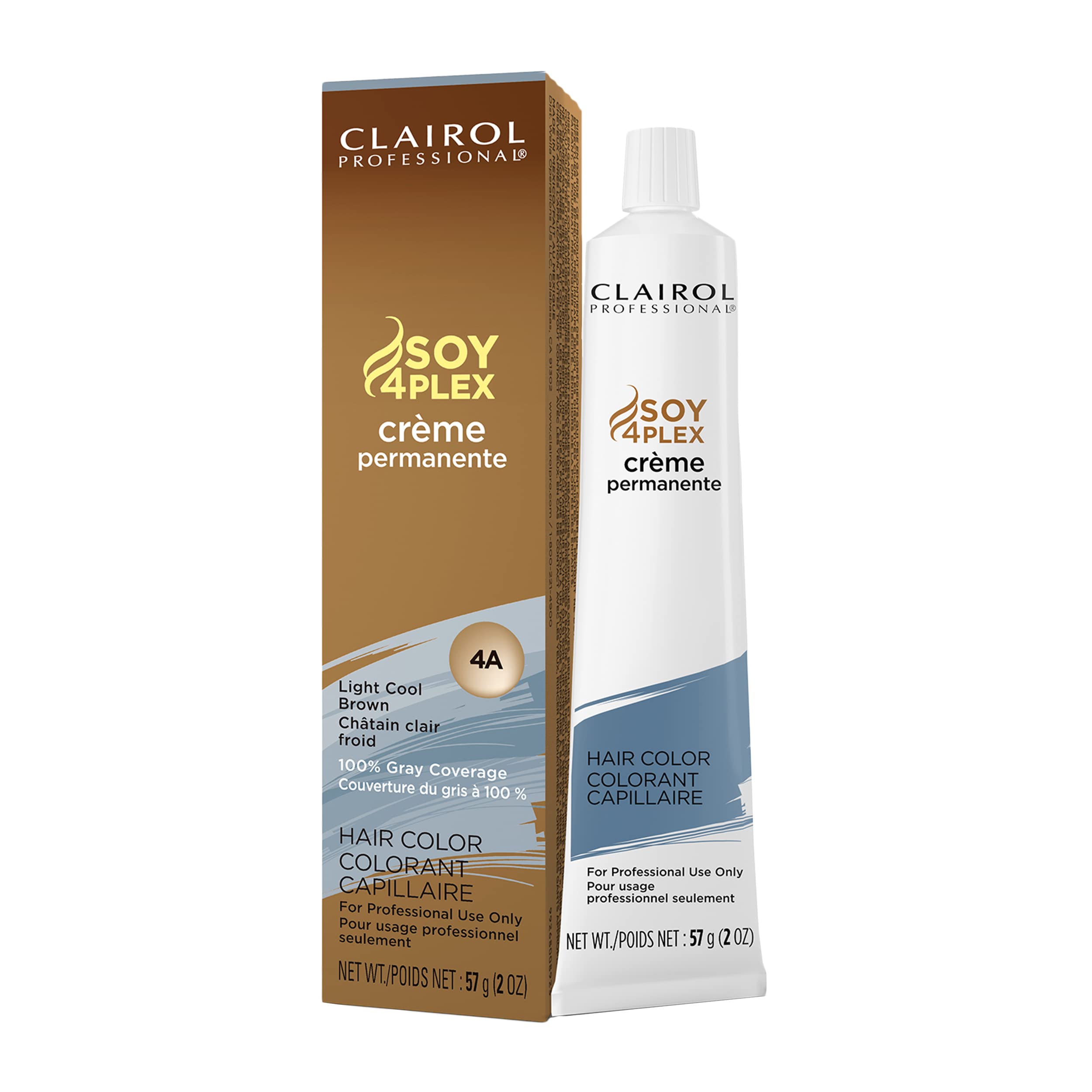 CLAIROL PROFESSIONAL Permanent Crme, 4A Light Cool Brown, 2oz