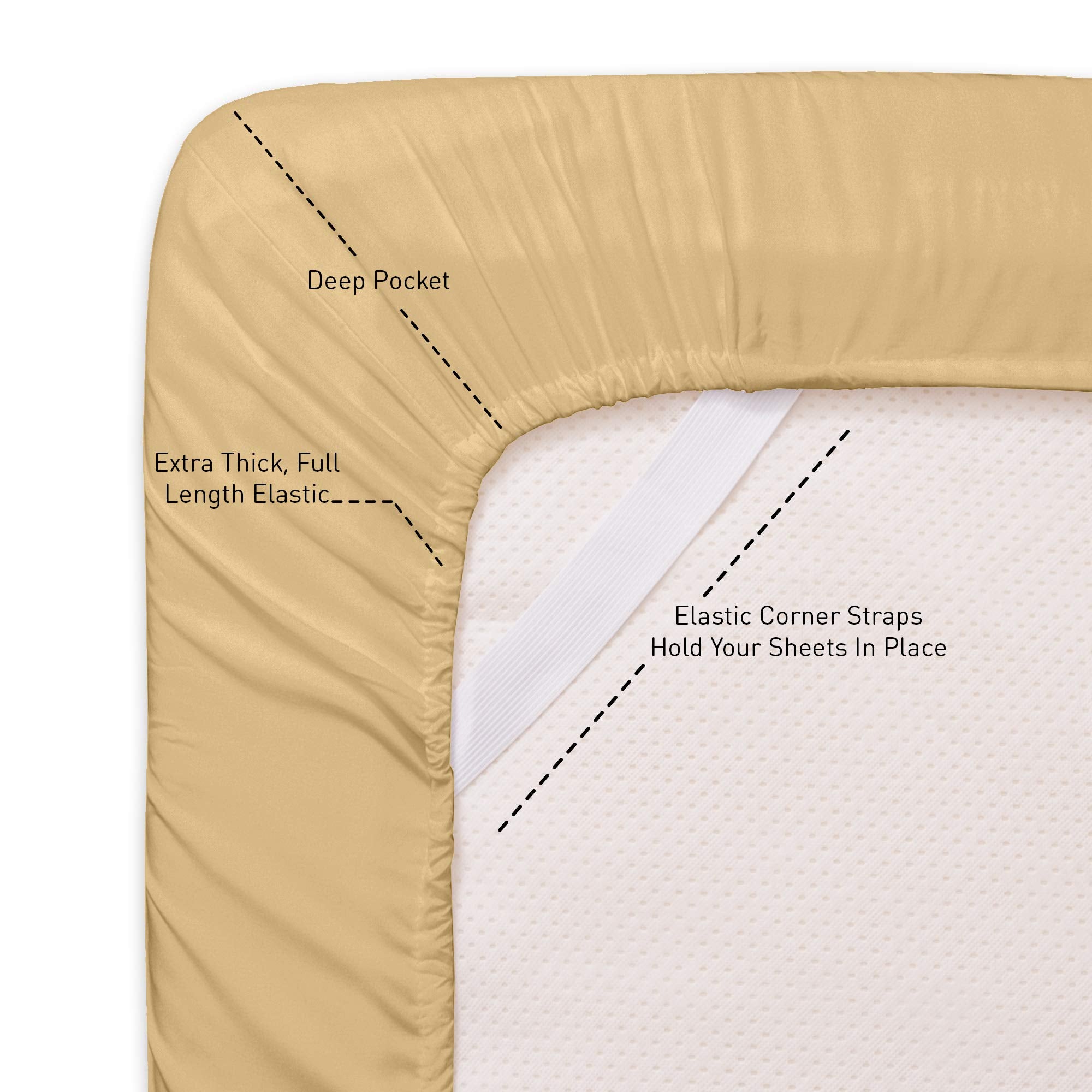 cal King Size Bed Sheets - 6 Piece 1500 Supreme collection Fine Brushed Microfiber Deep Pocket california King Sheet Set Bedding