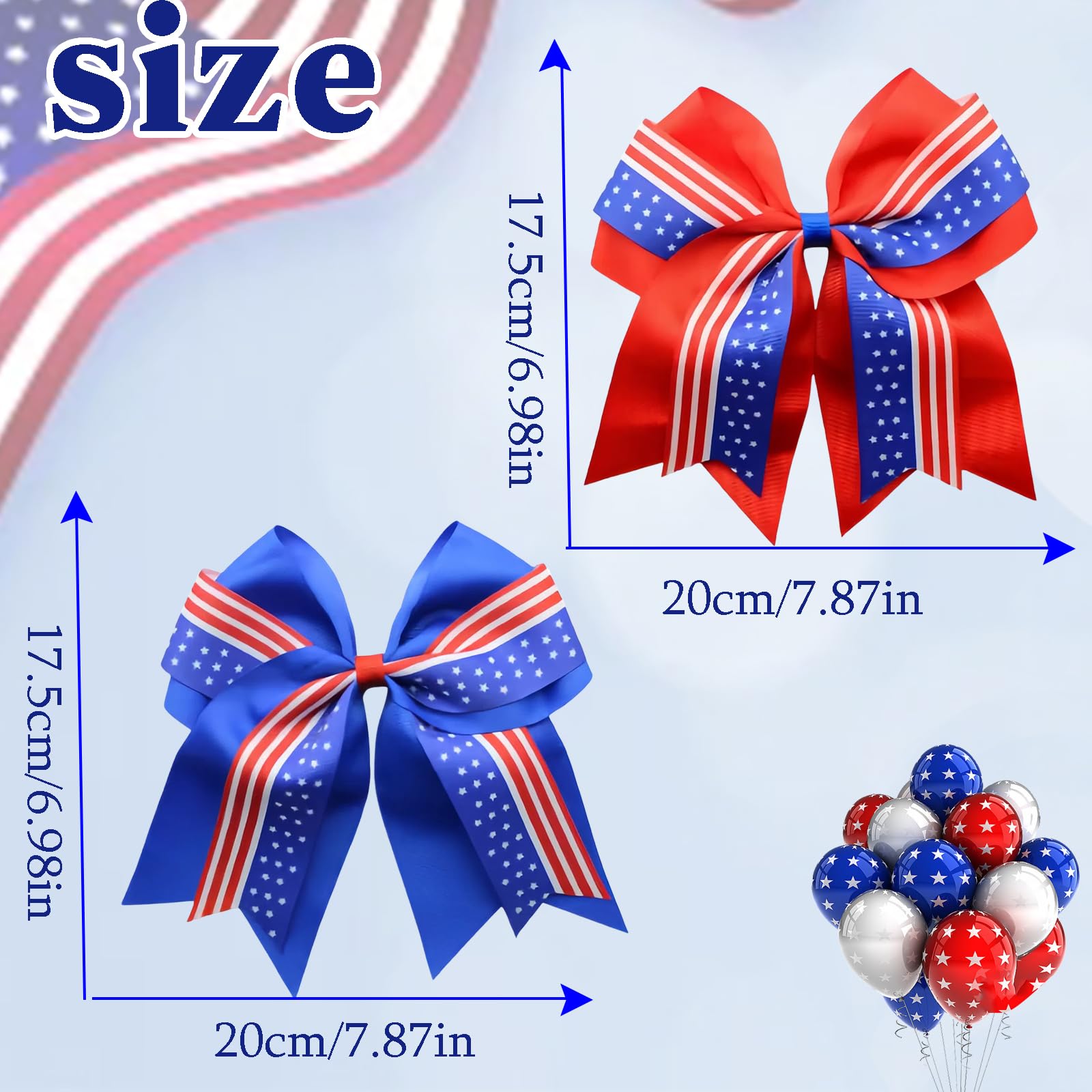 4th of July Hair Bows for Women Girls Fourth of July Accessories Patriotic Decor Hair Bow Hair Scrunchies for Party in the USA M