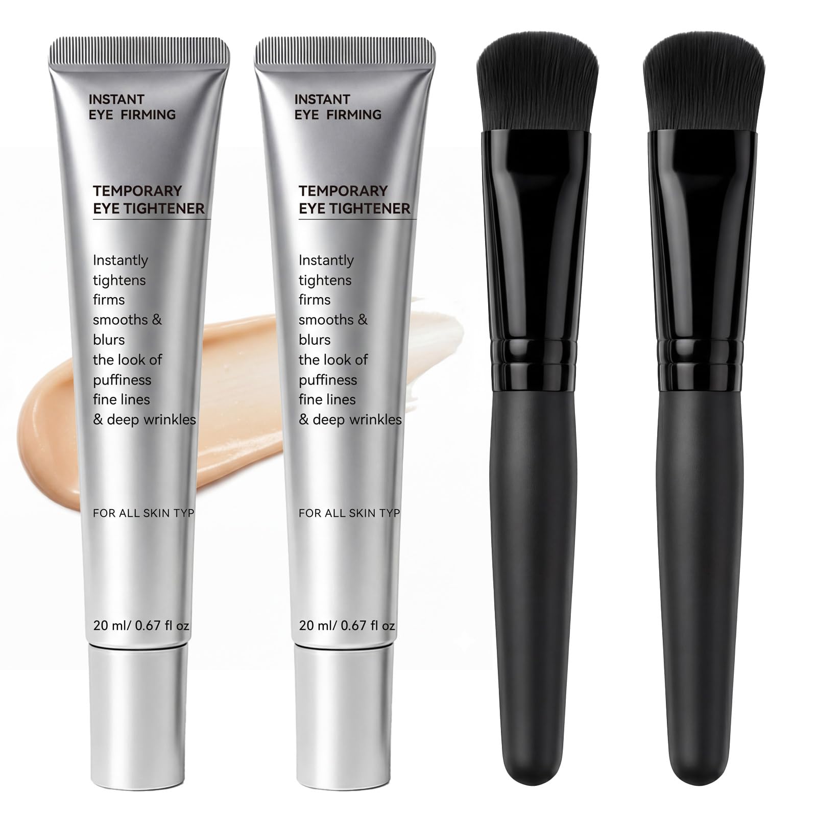 Instant Eye Tightener, Instant Firming Temporary Eye Tightener with Brush Free, Eye Cream for Under Eye Bags, Fine Lines, Wrinkl