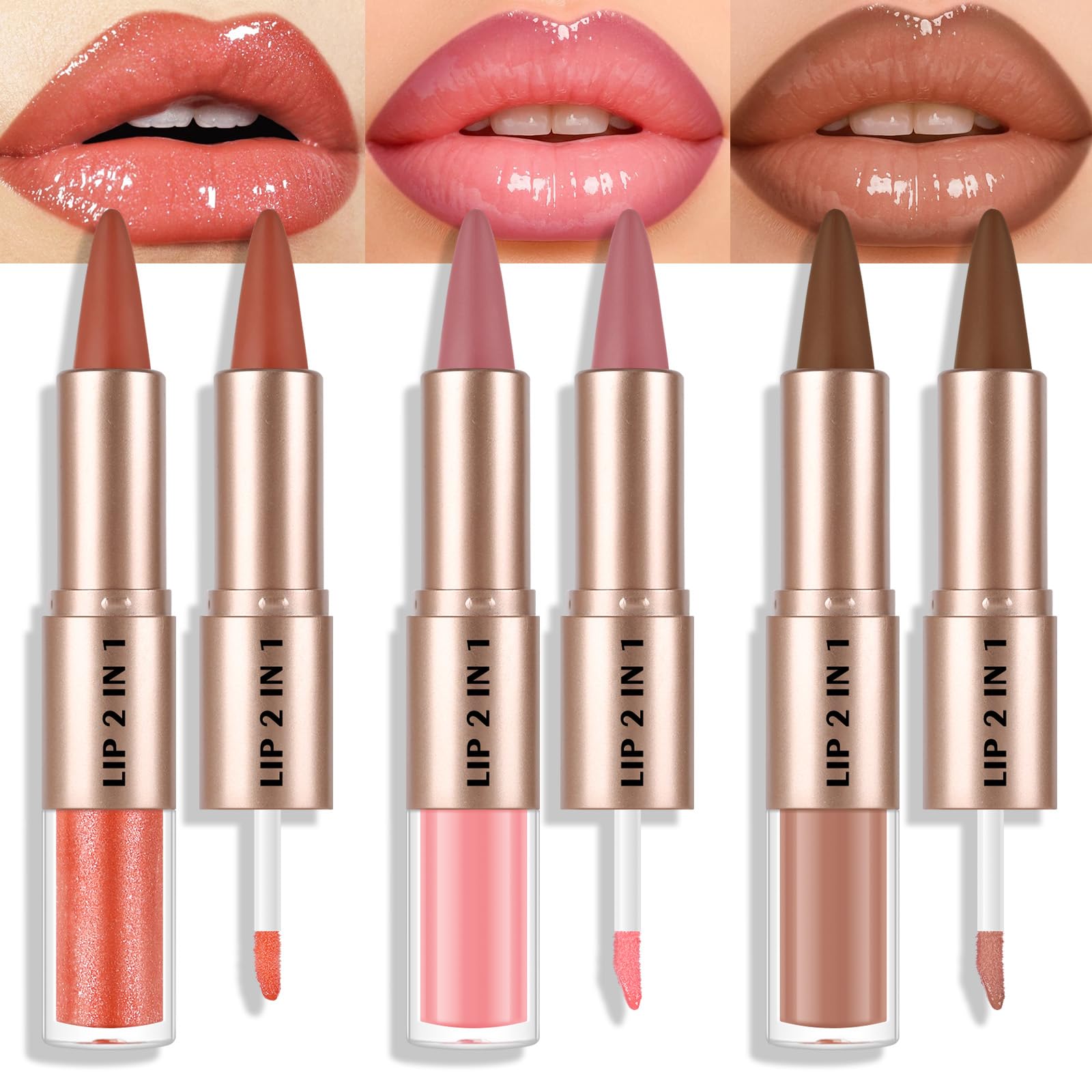 KYDA 2 Colors DualEnded Brown Lip Liner Combo, 06+01