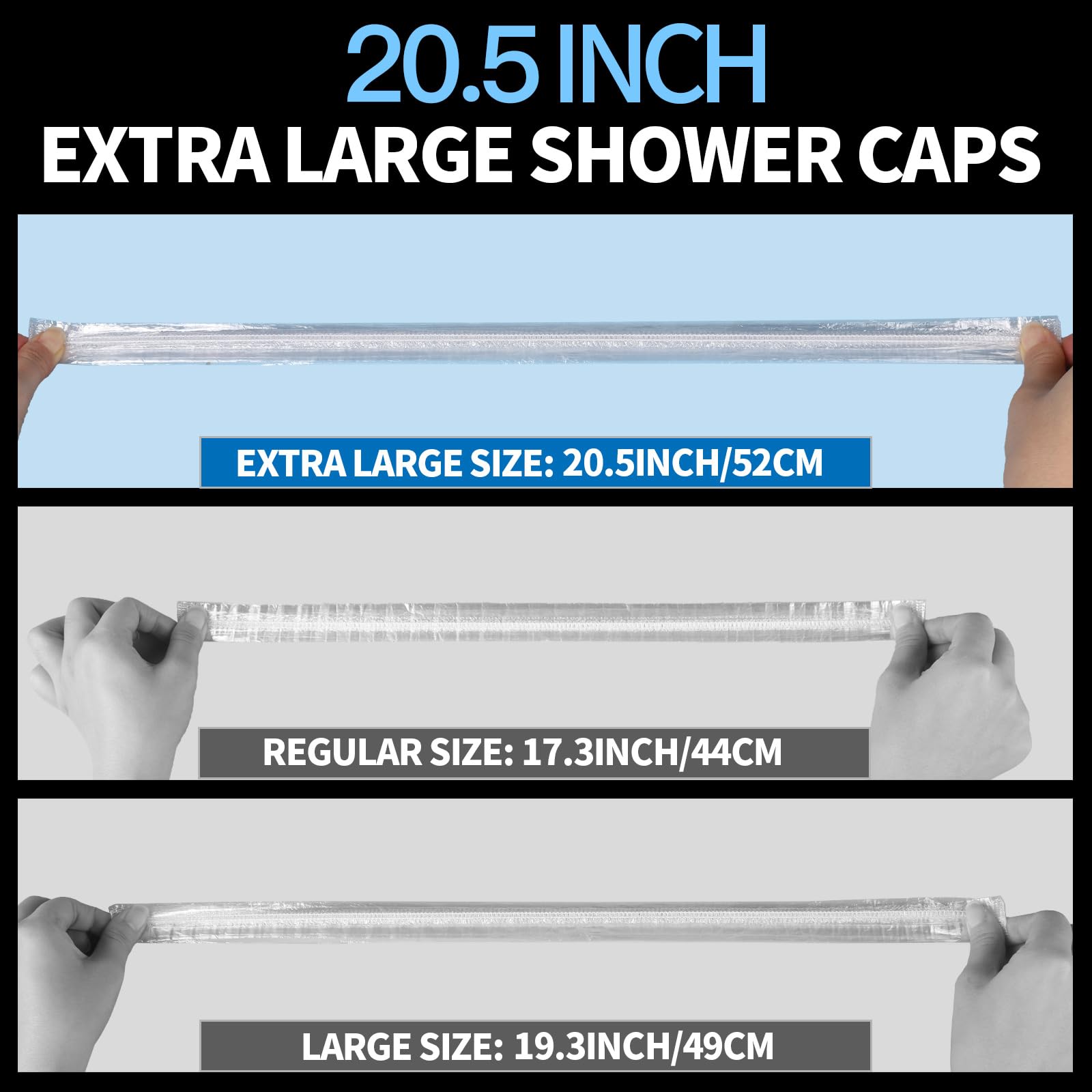 Leobro Extra Large Disposable Shower Cap, 100Pcs Shower Caps, Plastic Shower Caps For Women Disposable, Clear Thick Plastic Hair