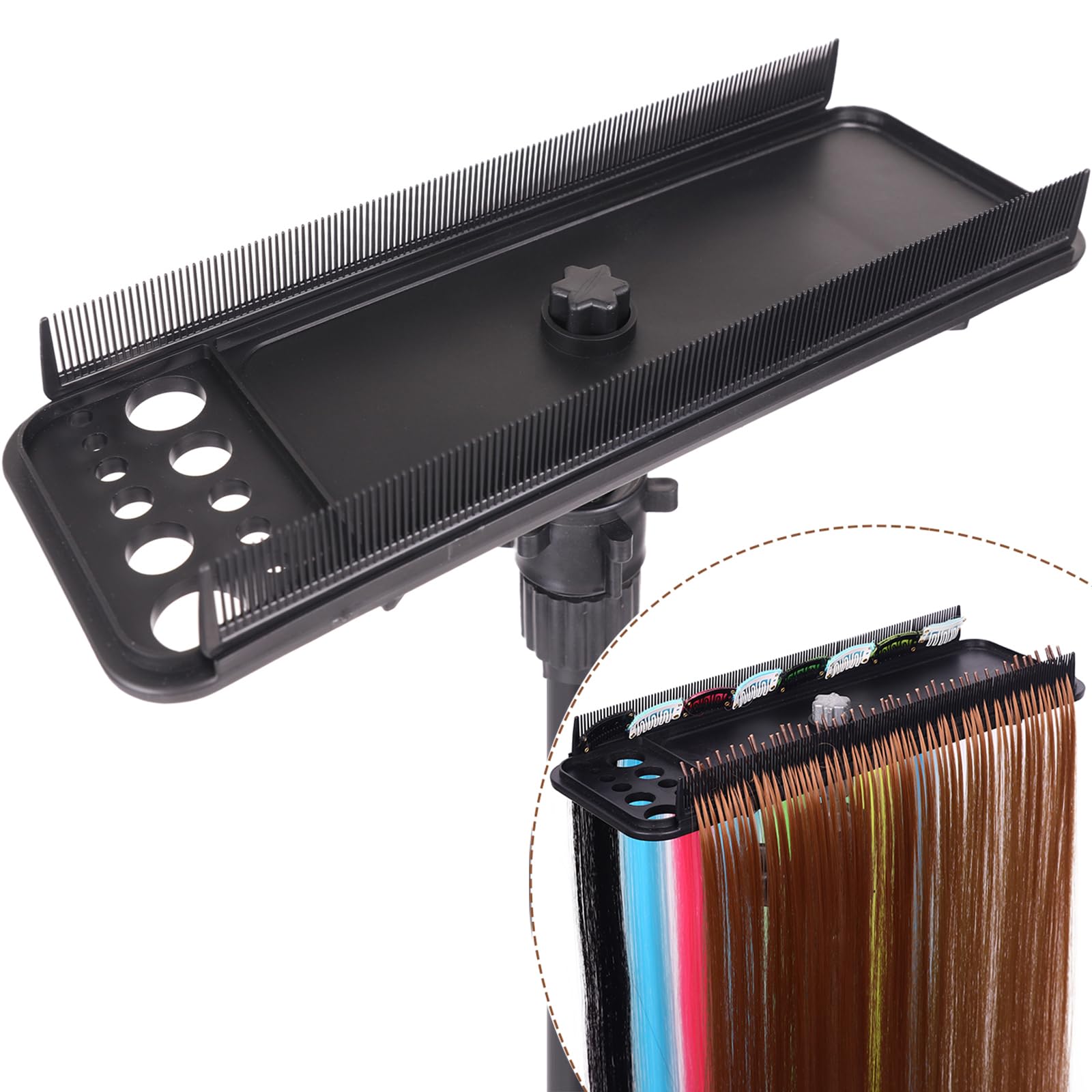 AIHOPESTO Hair Extension Holder Hair Extension Hanger Braiding Hair Rack Hair Extension Tool Double-Side Teeth Extension Display