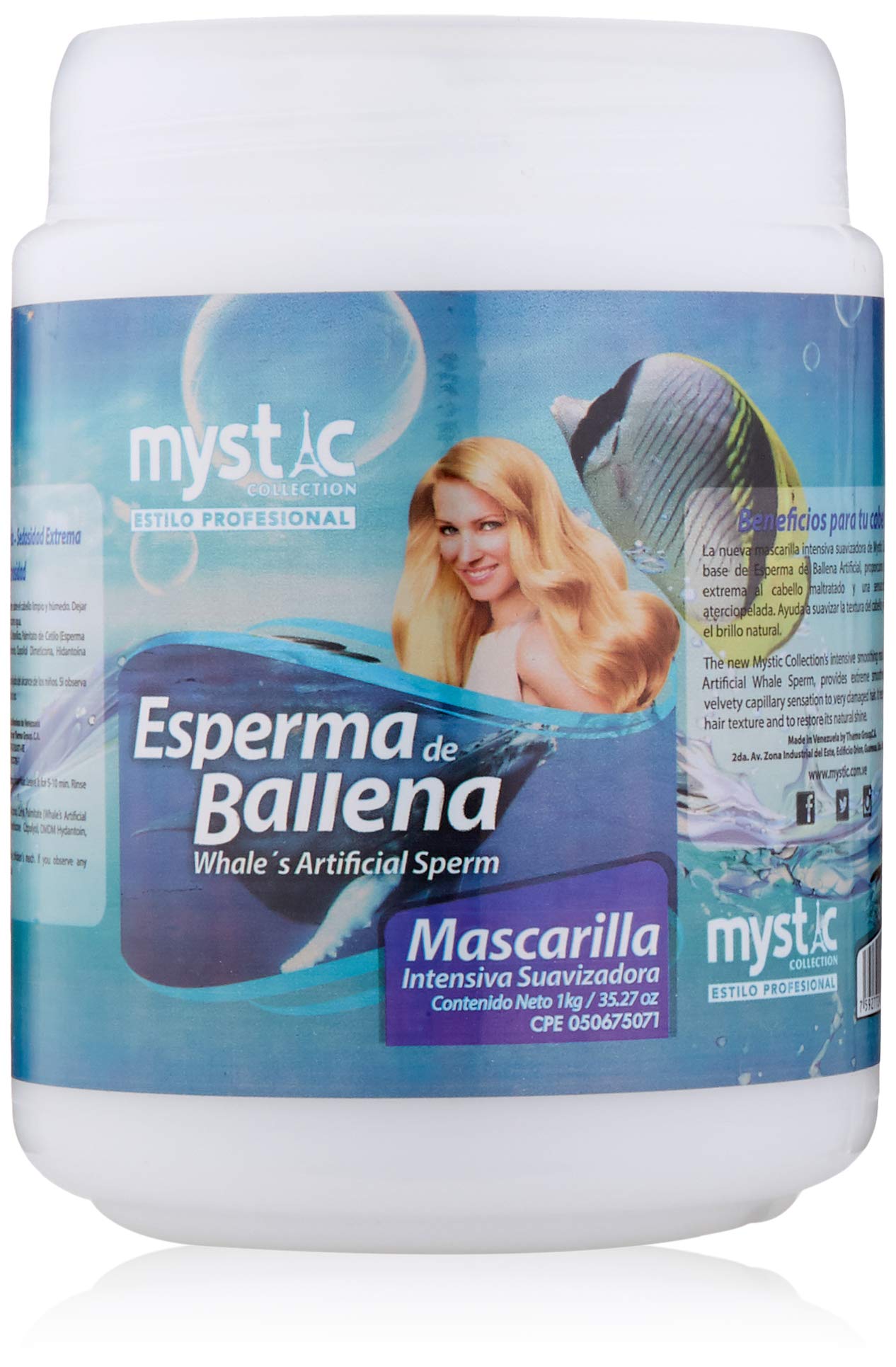 Kleravitex Whale Sperm Hair Mask Treatment for Damaged Hair 35 Oz - Nourishes and Repairs Dry Hair - Deep Conditioning for Shiny
