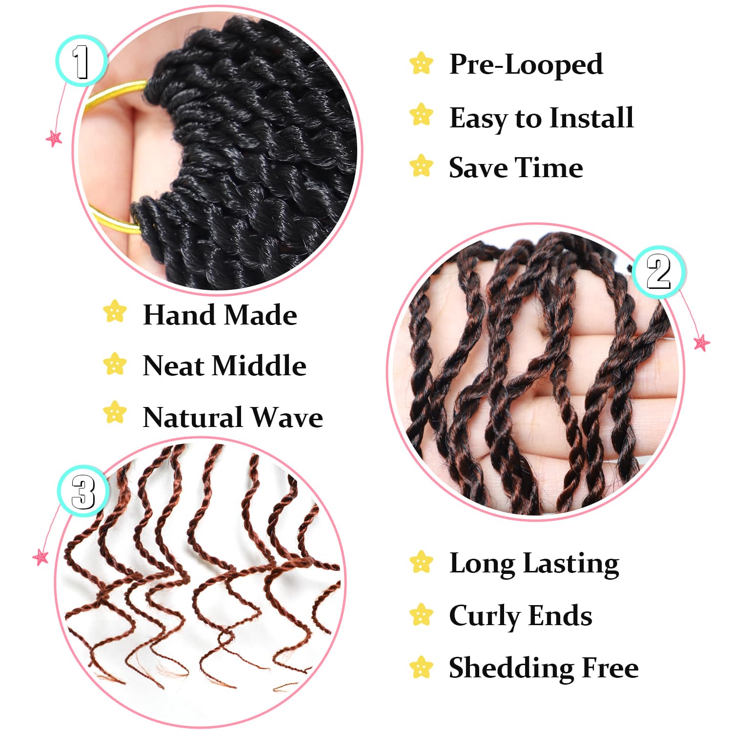 Wavy Senegalese Twist Crochet Hair Ginger 12 Inch Pre Looped Short Crochet Hair With Curly Ends 8 Packs Curly Crochet Hair For B