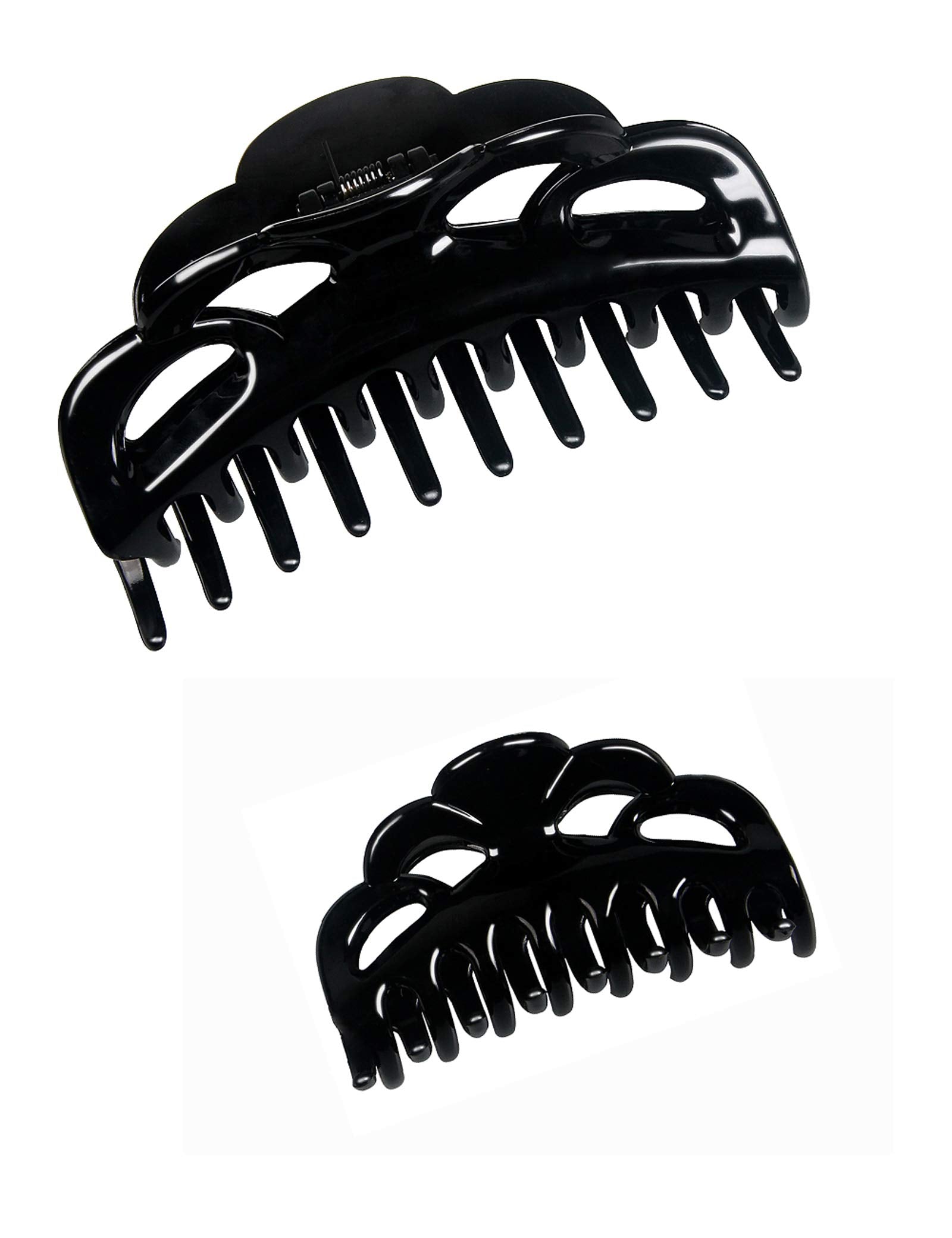 ACCGLORY Black Hair Clips for Women Large and Medium Size Butterfly Hair Claw Clips Non-Slip Hair Styling Accessories 2pcs in Se