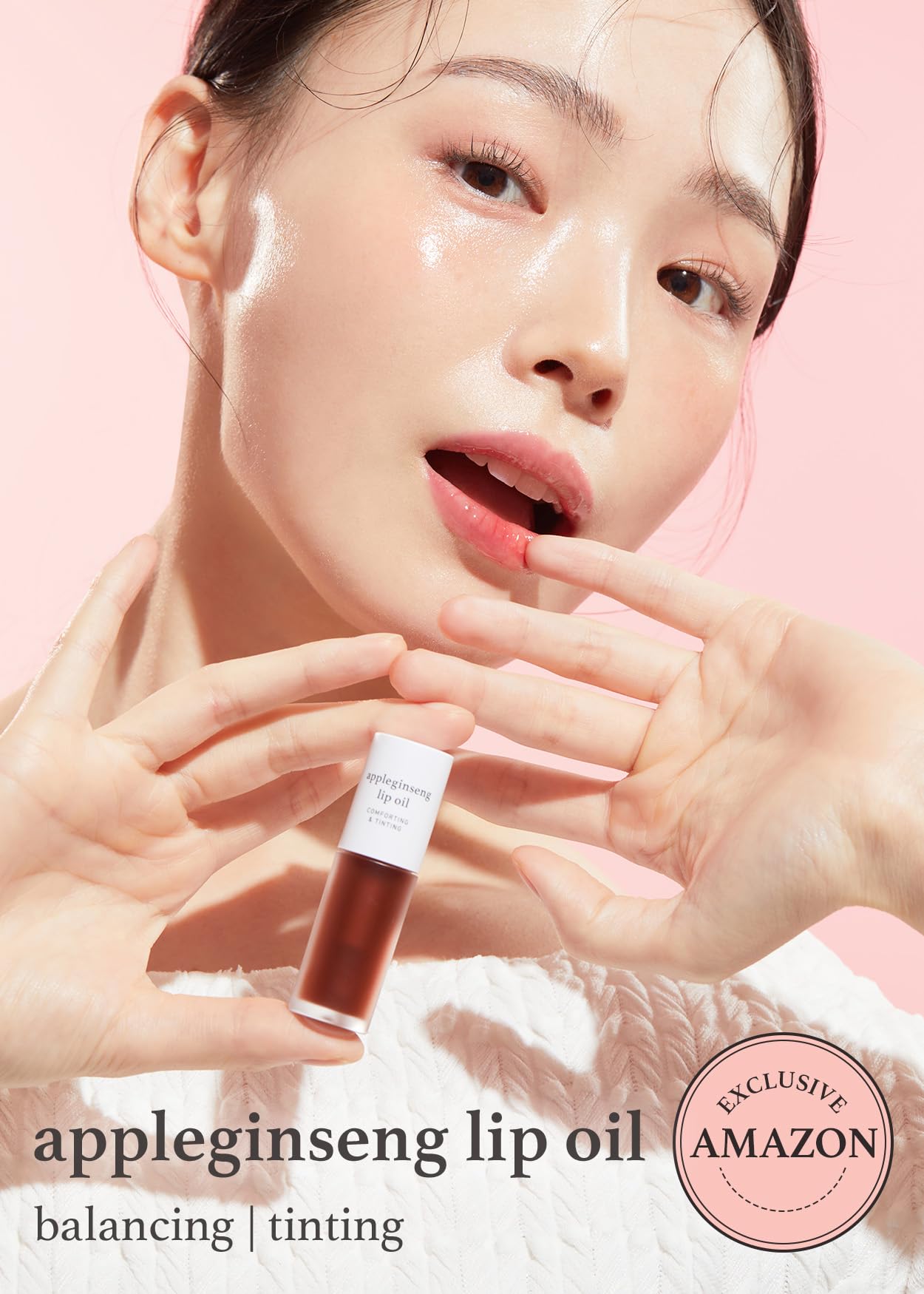 Nooni Korean Lip Oil - Appleginseng | Lip Stain, Gift, Long-Lasting, Moisturizing, Plumping, Revitalizing For Dry Lips, Waterpro