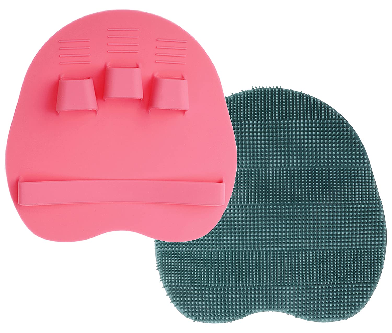 2 Pack Soft Silicone Shower Brush, Body & Face & Short Hair Wash, Bath Exfoliating Skin Massage Scrubber, Dry Skin Brushing Glov
