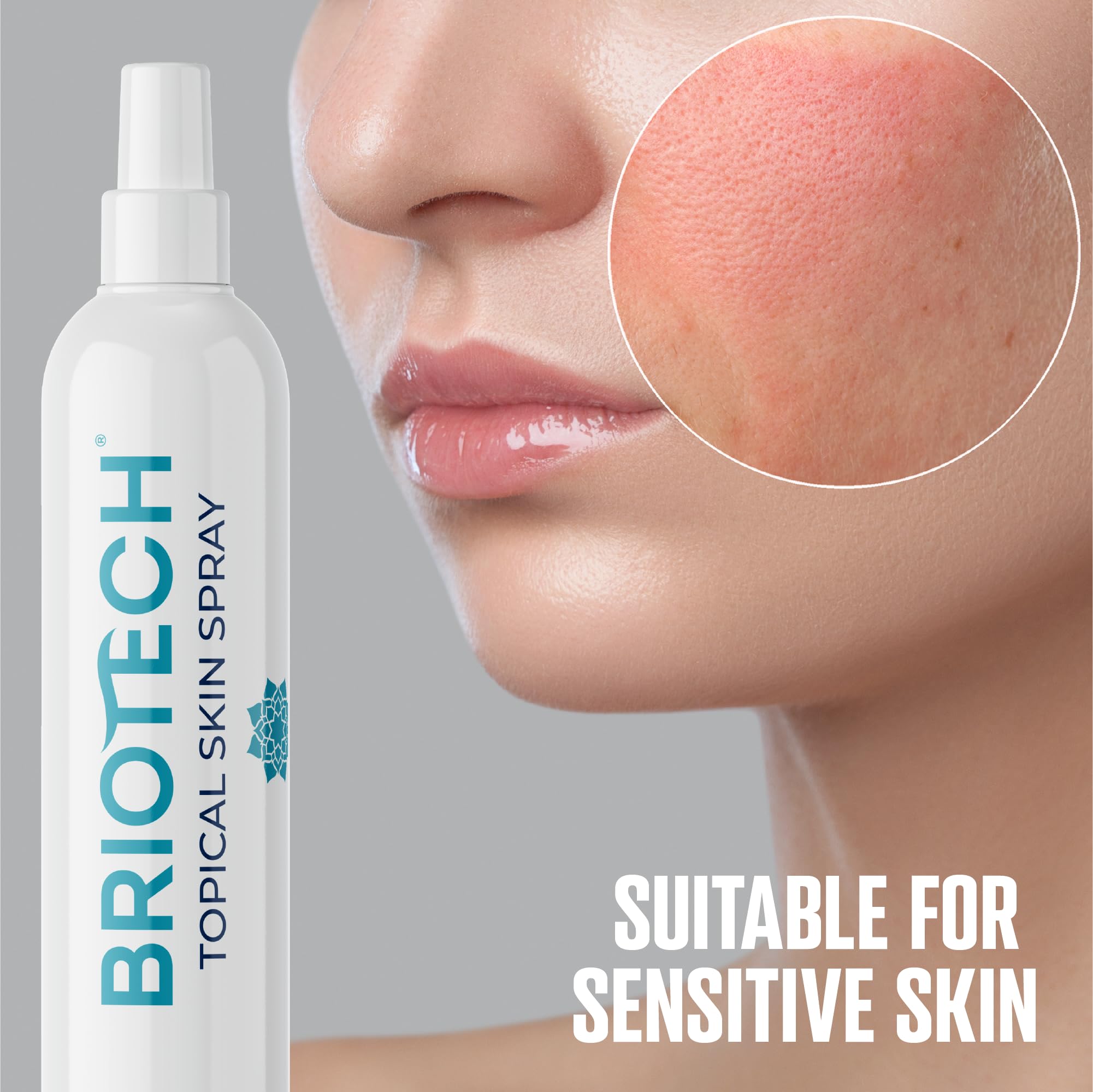 BRIOTECH Hypochlorous Acid Skin Spray for Body & Face, Eyelid Cleanser, Calms Redness, 4 oz, 2 Pack