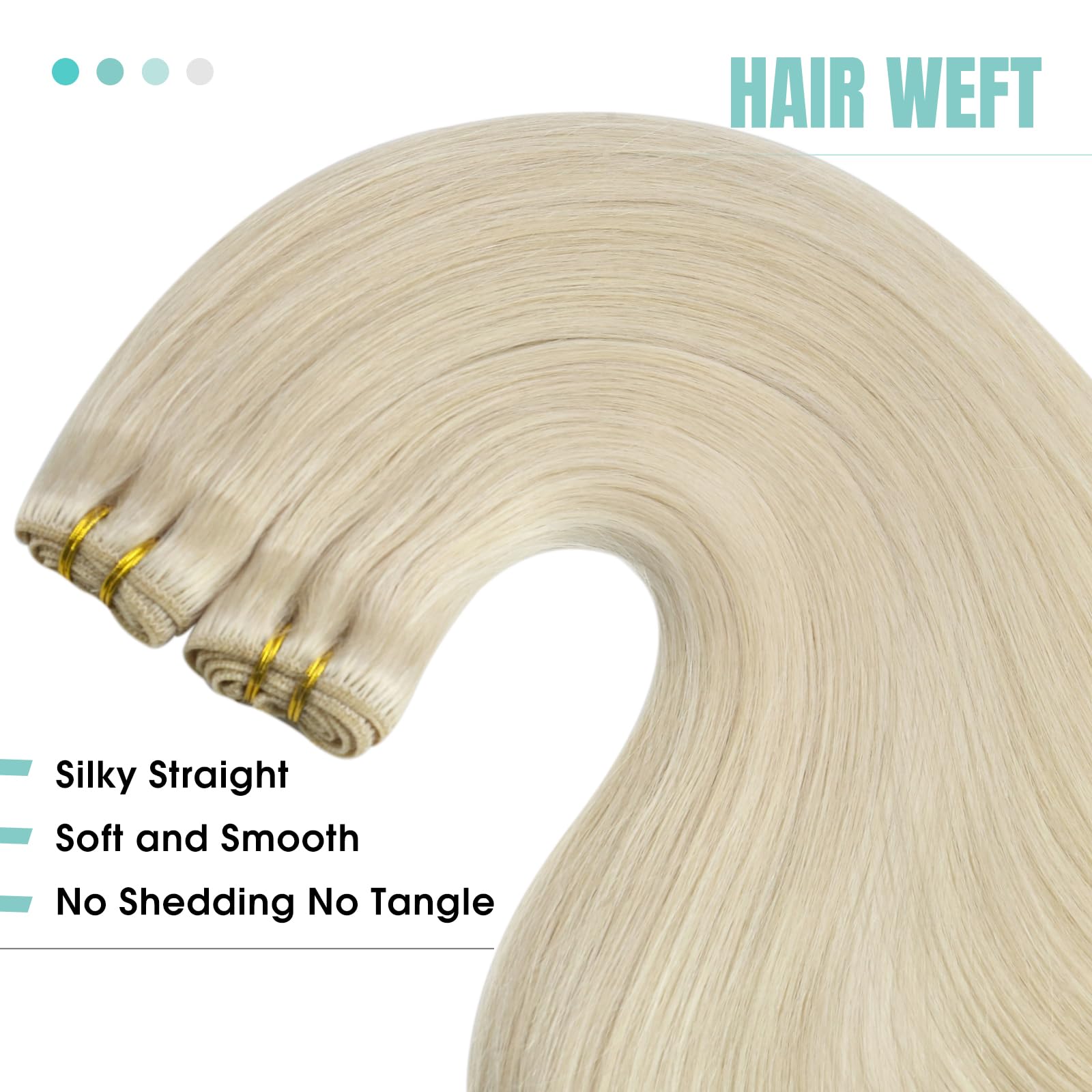 Youngsee 125G Weft Hair Extensions Human Hair Platinum Blonde Sew In Real Hair Extensions Blonde Remy Human Hair Extensions Sew