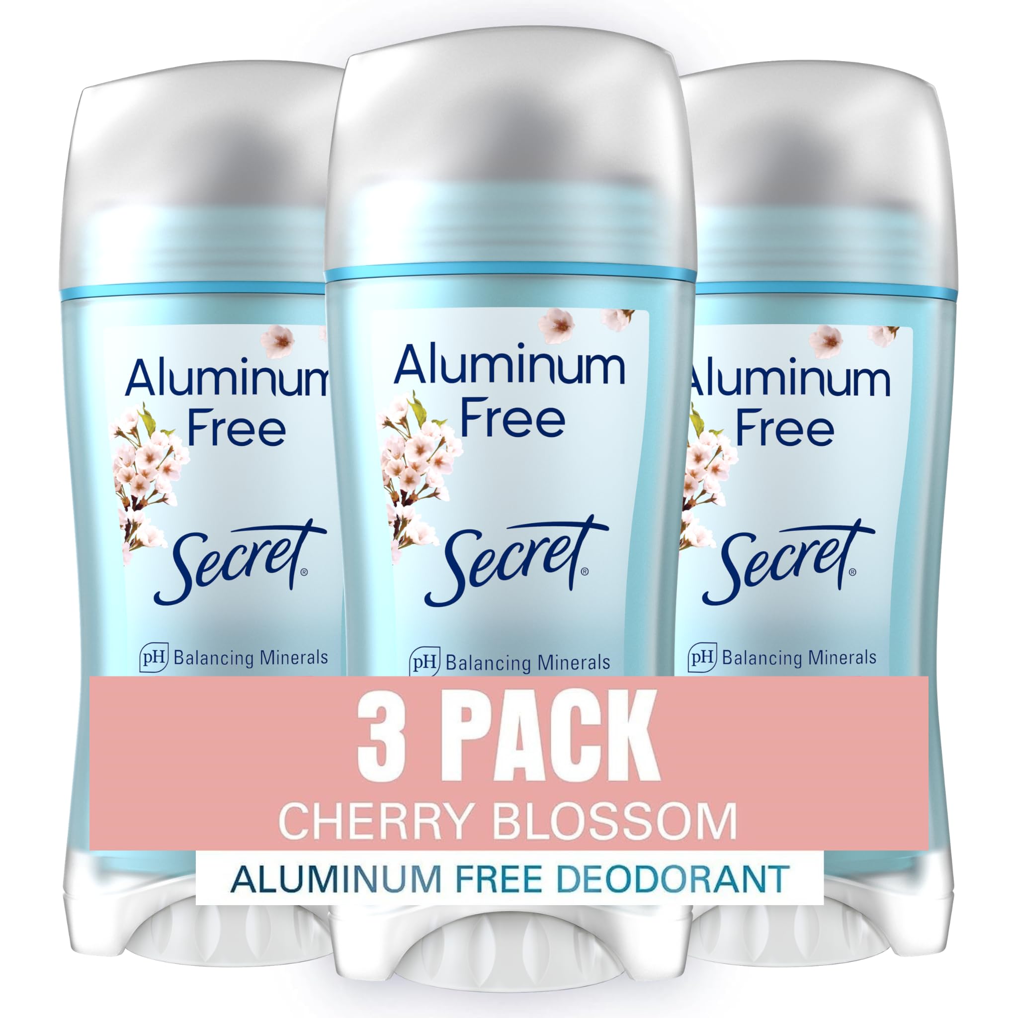Secret Deodorant Aluminum Free For Women, 48Hr Odor Protection, Free Of Parabens Dyes Talc & Baking Soda, Cherry Blossom Scent,