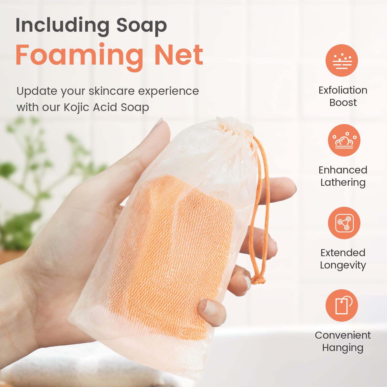 YOSEGOOTER Turmeric Kojic Acid Soap Bars - Face&Body Dark Spots Remover, Natural and Organic Ingredients Skin Care Body Wash Pad