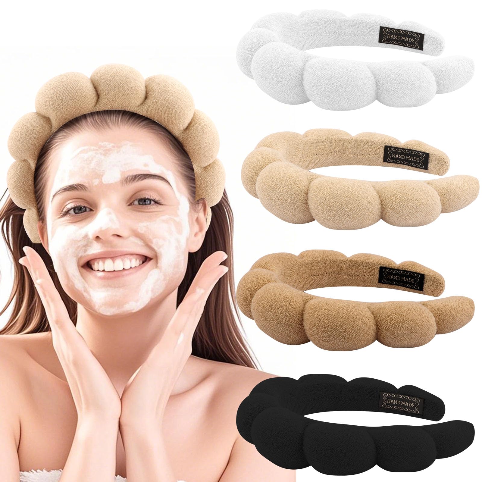 Canitor 4 PCS Spa Headband Gifts for Women Skincare Makeup Face Wash Skin Self Care Make Up Cute Preppy Teen Girl Trendy Stuff A
