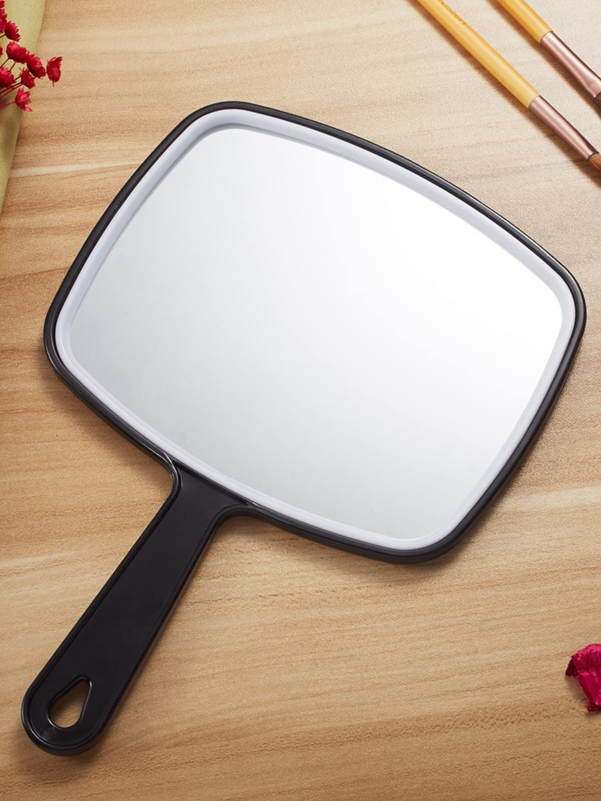Omiro Hand Mirror, Large Black Handheld Mirror With Handle, 7.4'' W X 10.3'' L, Pack Of 3