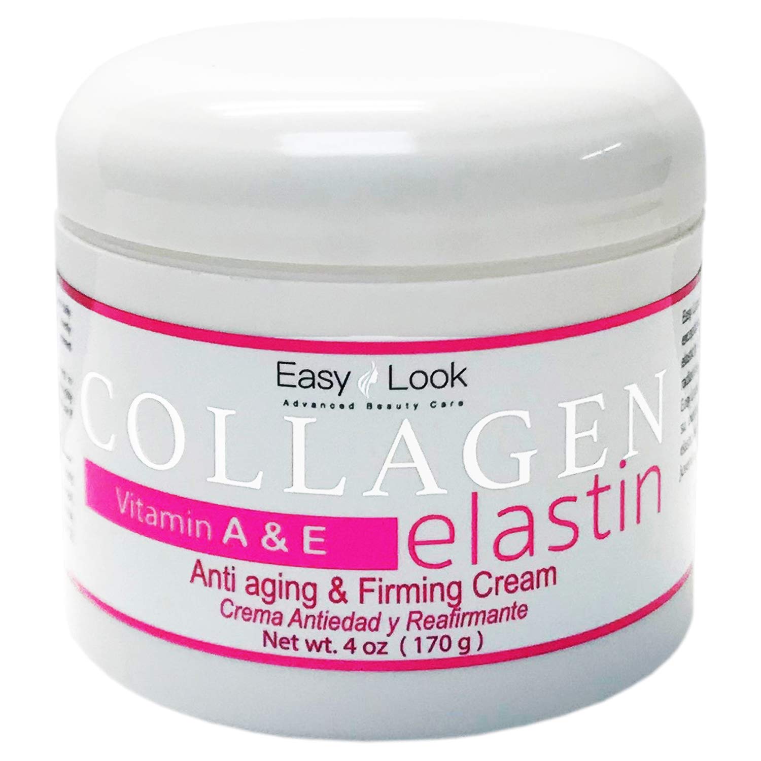 EASY LOOK Collagen Elastin Cream with Vitamins A & E Anti Aging and Firming Cream 4oz