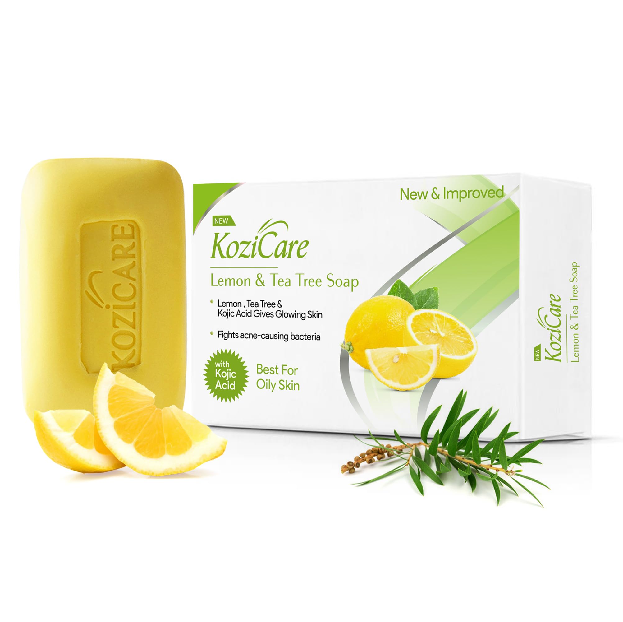Kozicare Kojic Acid Soap & Glutathione Soap | Lemon & Tea Tree Soap | Detan Soaps For Bath | Bath Soap Combo Offers | Bathing So