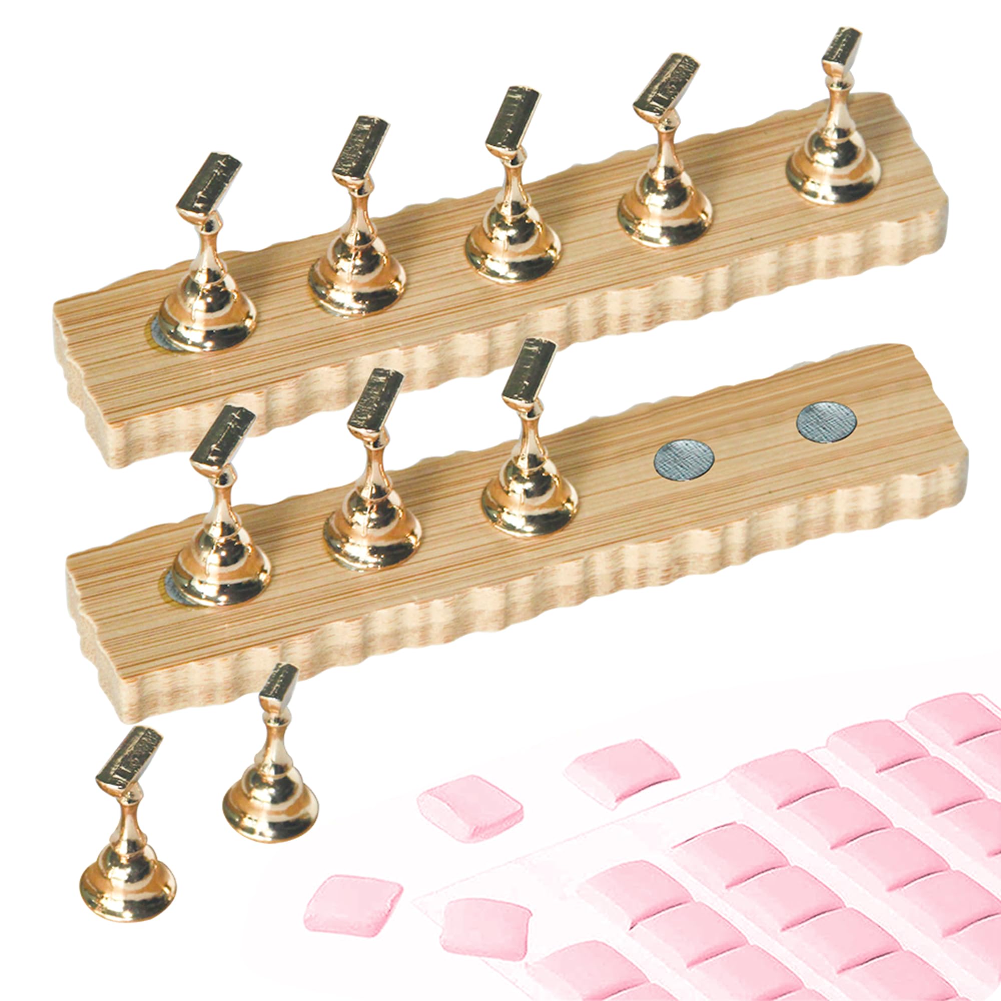 Bprettier Nail Holder For Painting Nails 2 Set Super Magnetic Nail Stand For Press On, Press On Nail Stand With 96 Pcs Reusable