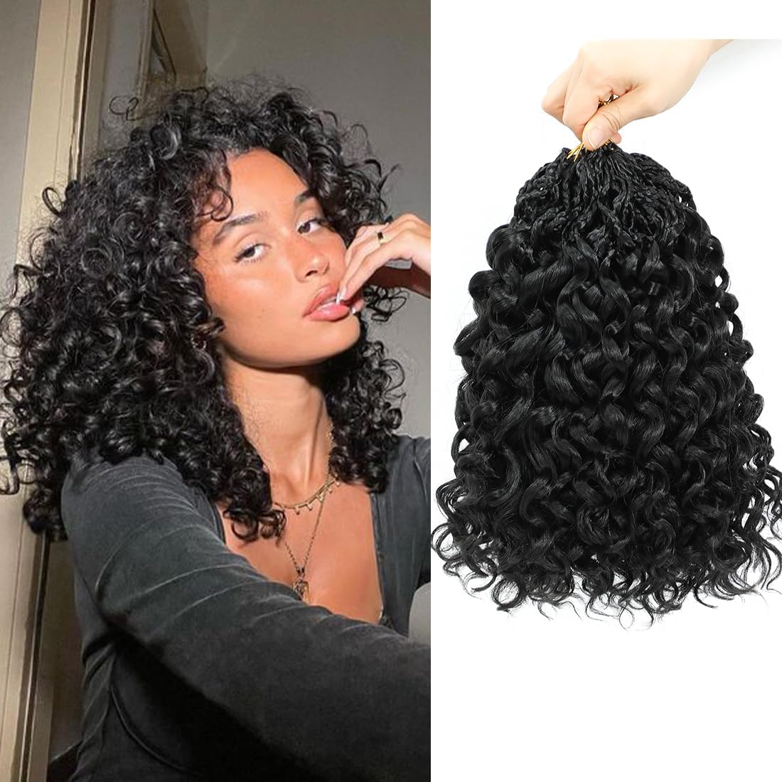 Pre Looped Gogo Curl Crochet Hair 12 Inch 8 Packs Pre Twisted Short Curly Crochet Hair For Black Women Ocean Wave Crochet Hair W