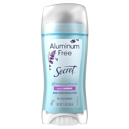 Secret Aluminum Free Deodorant for Women, 48hr Odor Protection, Naturally Derived Ingredients, Free of Parabens Dyes Talc & Baki