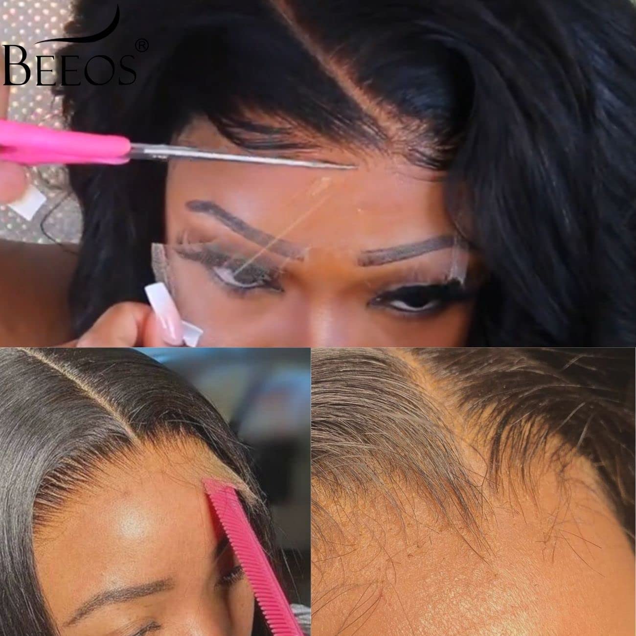 Beeos 6X6 Skinlike Real Hd Lace Closure Only, Body Wave 0.10Mm Ultra-Thin Melted Swiss Lace Closure Piece Pre Plucked Natural Ha