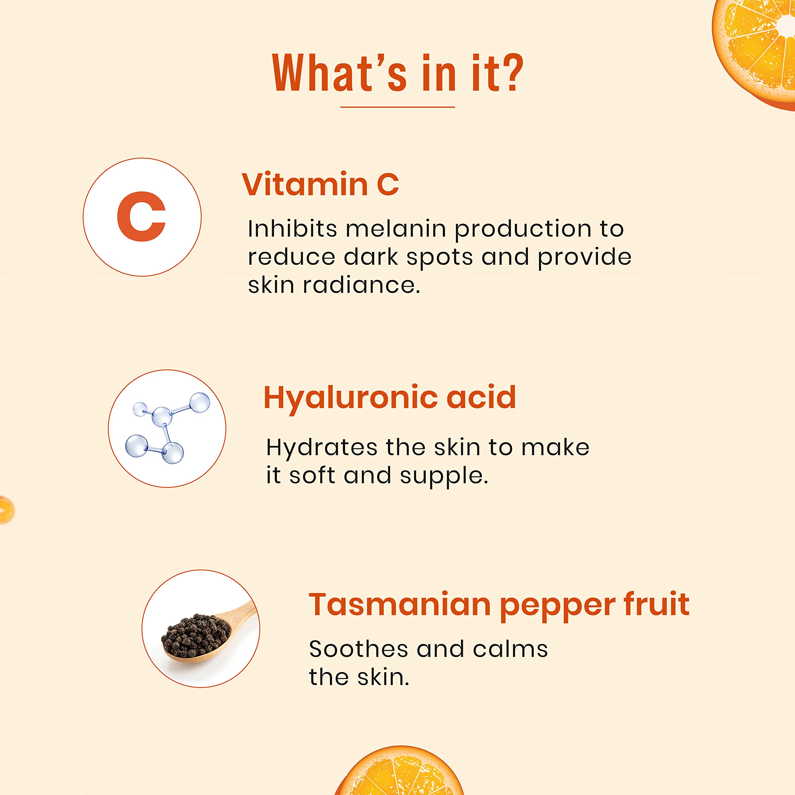 Sirona Vitamin C Face Cream for Hydrates Skin, Provides Skin Radiance & Reduces Dark Spots with Hyaluronic Acid & Tasmanian Pepp
