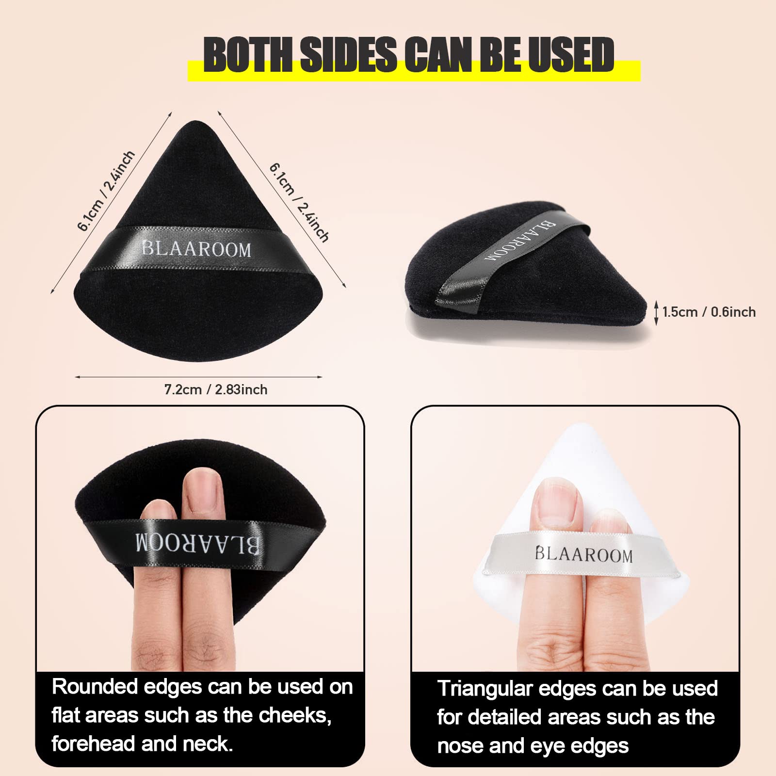 6 Pieces Powder Puff For Face Powder Makeup Puff Velour Soft Triangle Powder Puffs For Loose Powder Mineral Powder Setting Powde