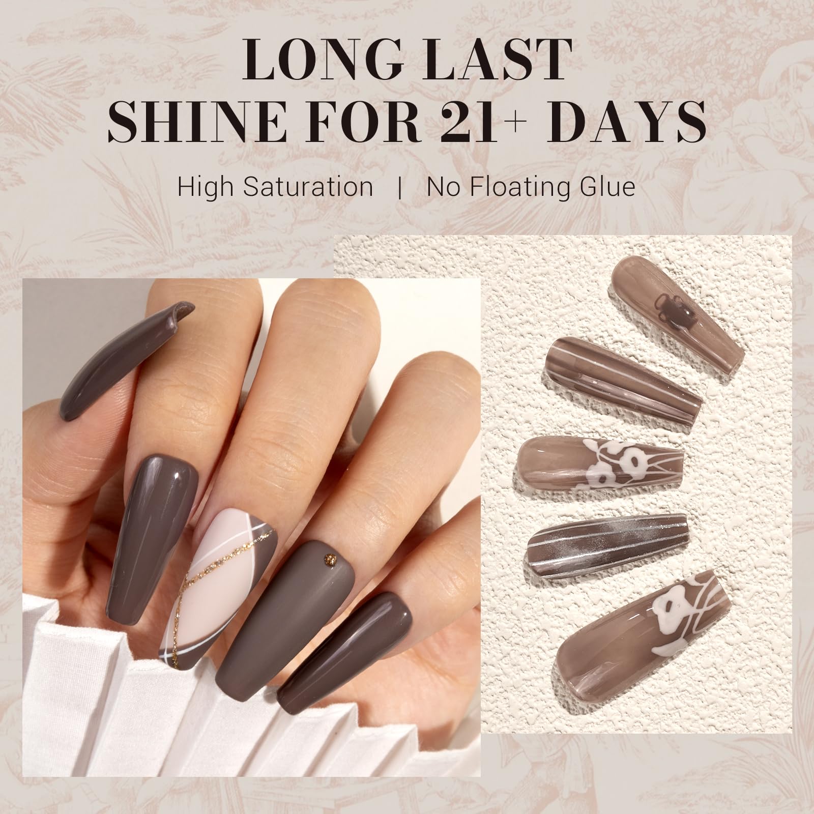 Melodysusie Brown Gel Nail Polish, 0.5 Fl Oz Soak Off Uv Led Gray Brown Gel Polish Gift For Women Nail Art Manicure Salon Diy Na