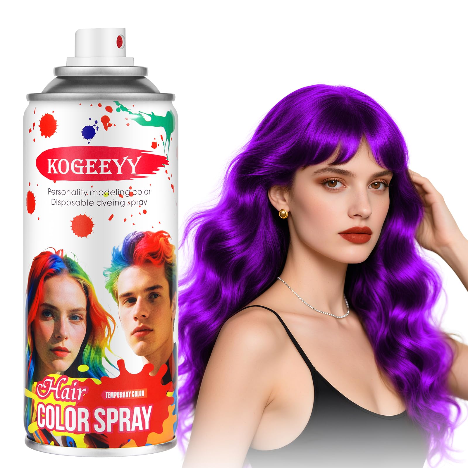 Purple Hair Spray Temporary Hair Color Spray for Kids Women (Purple, 120ML)