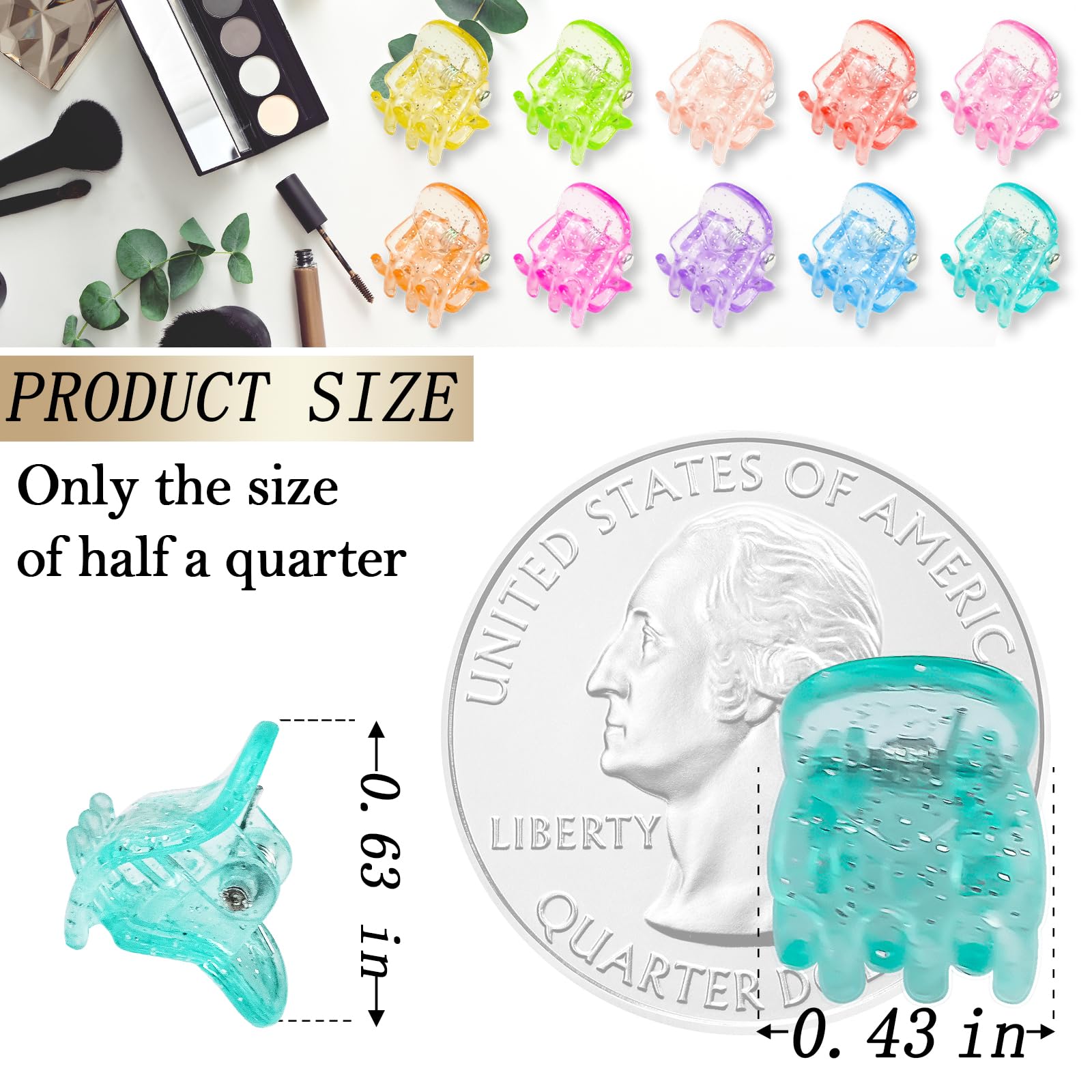KANPRINCESS 70PCS Mini Hair Clips with Fancy Box Classics Small Claw Clips for Women and Girls Hair Accessories for Gift(SET10)