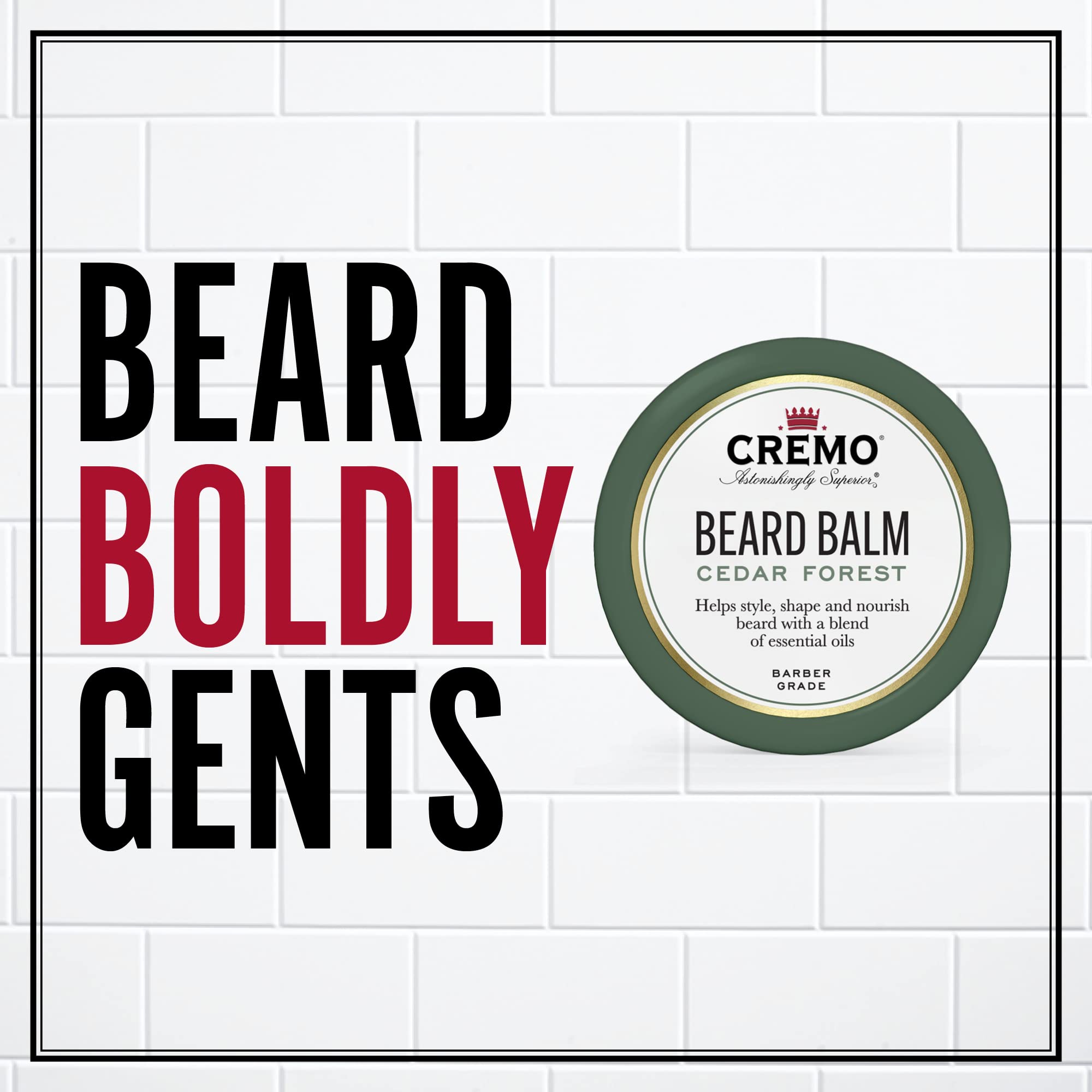 Cremo Styling Beard Balm, Forest Blend, Nourishes, Shapes And Moisturizes All Lengths Of Facial Hair, 2 Ounce (Packaging May Var