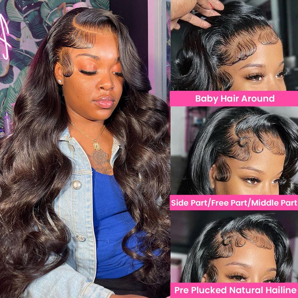 360 Lace Front Wigs Human Hair With Baby Hair Body Wave Hd Lace Front Wigs Human Hair 200% Density 360 Lace Front Wigs For Women