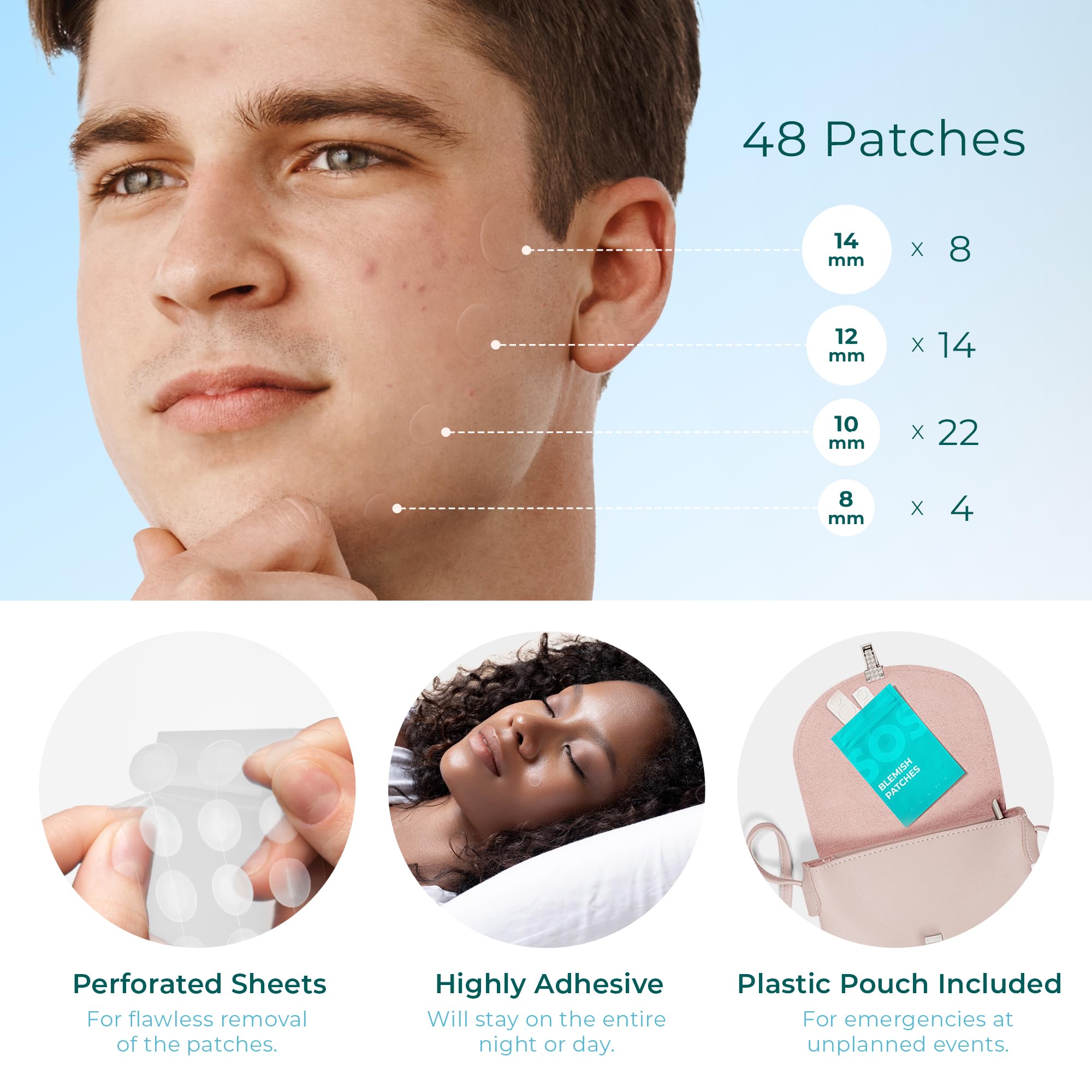 Hydrocolloid Pimple Patches (Made In Korea) Fsa/Hsa Eligible, Vegan, Hypoallergenic, Cruelty-Free | Acne Stickers, Overnight Tre