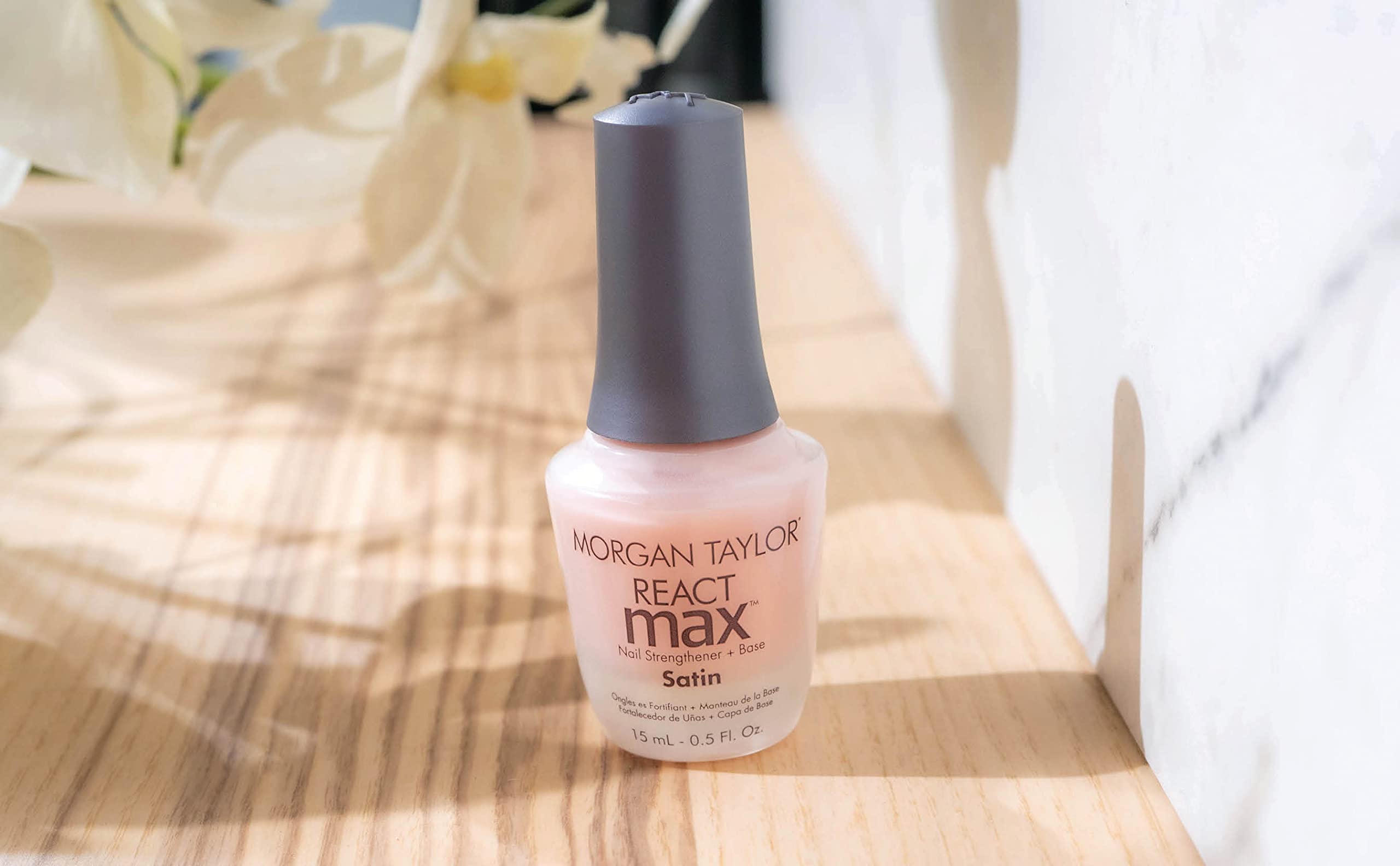 Morgan Taylor REACTmax Nail Strengthener & Extended Wear Base Coat - 2-in-1 Formula, Formaldehyde-Free, Strengthens, Nourishes &