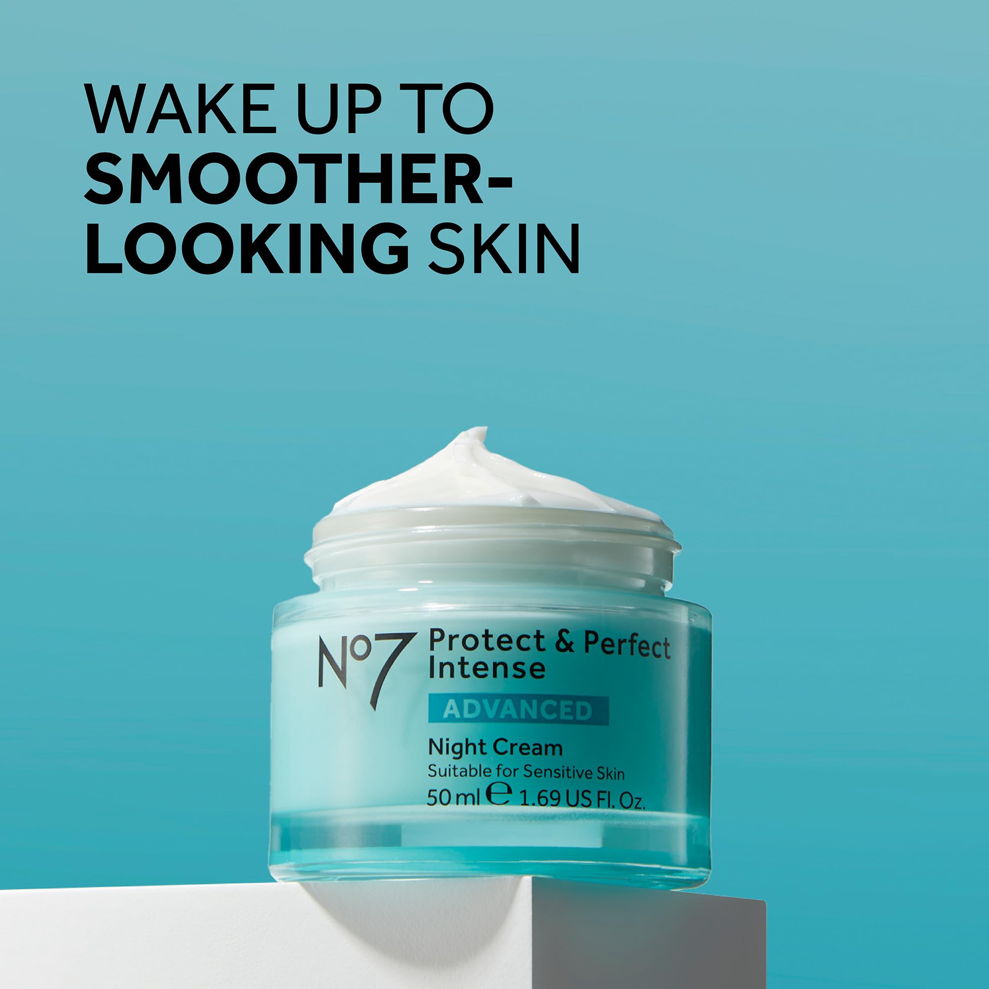 No7 Protect & Perfect Intense Advanced Night Cream Fragrance Free - Vitamin E & Shea Butter Face Cream - Fine Line Reducing Mois