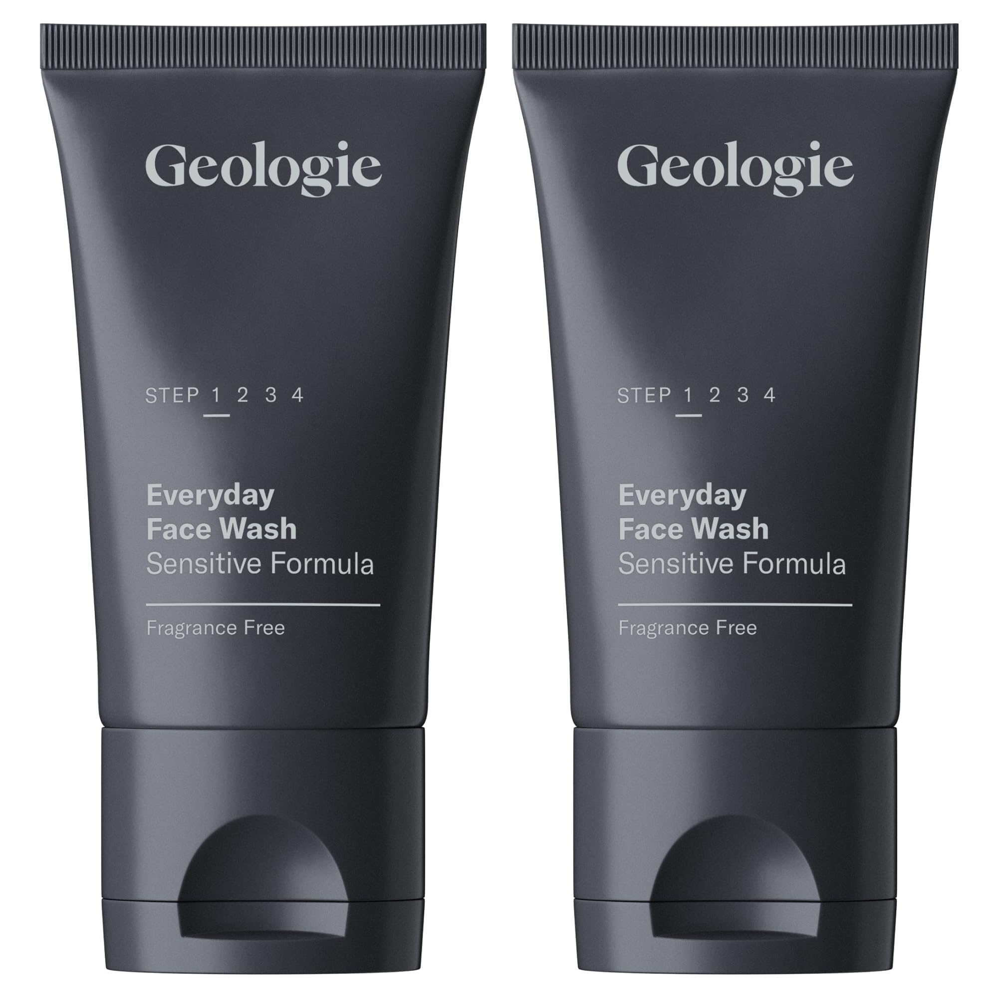 Geologie Face Wash for Sensitive Skin - Effective Gentle Face Cleanser - Dermatologist Tested Premium Ingredients - 2 Ct. (120ml