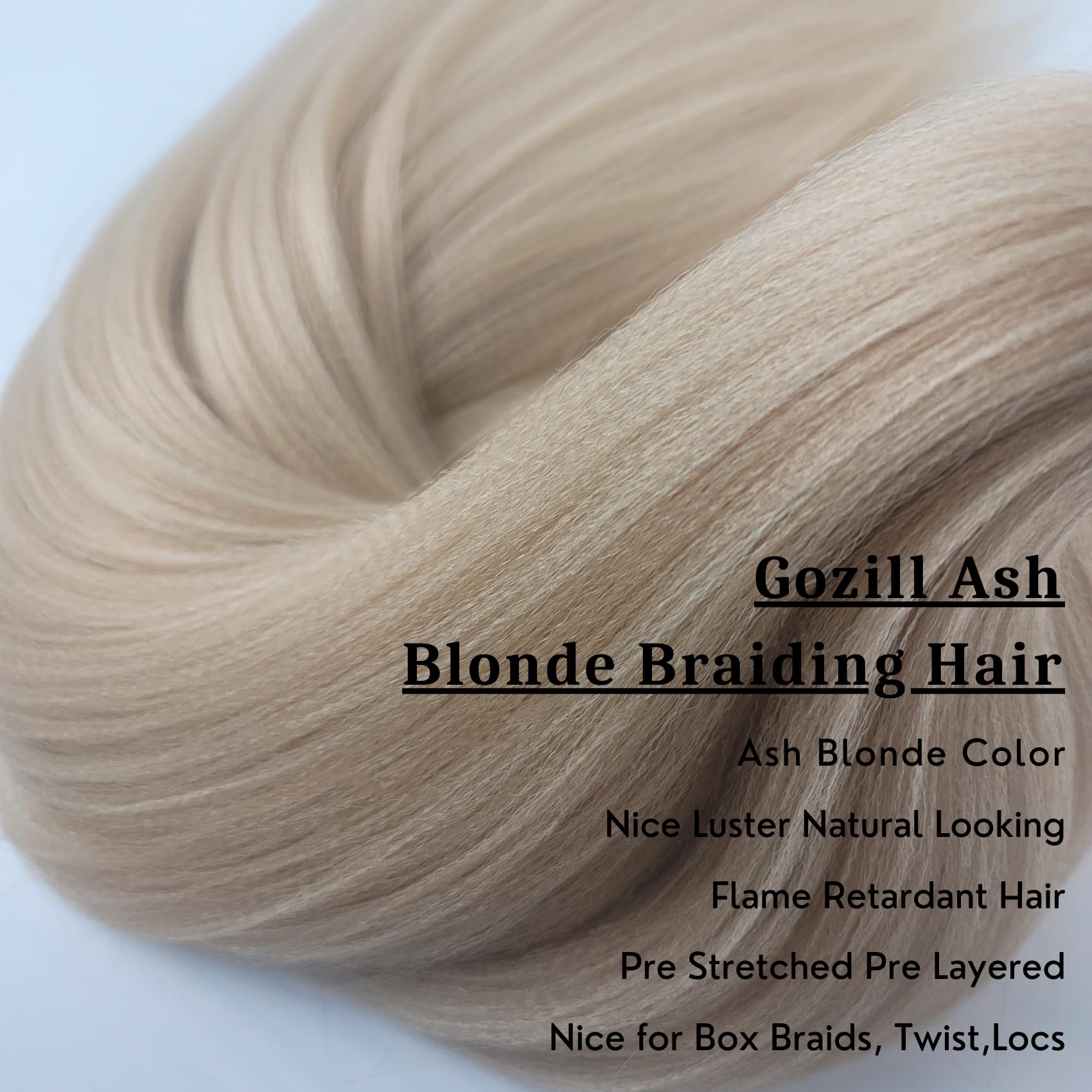 Ash Blonde Braiding Hair Pre Stretched 30 Inch Braiding Hair Extension Long Synthetic Blonde Hair for Braiding