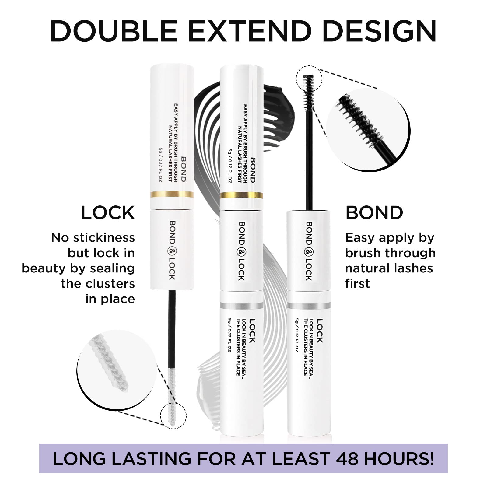 BEYELIAN Lash Bond and Seal, Cluster Lash Glue for Individual Cluster Lashes DIY Eyelash Extensions Latex Free Aftercare Sealant
