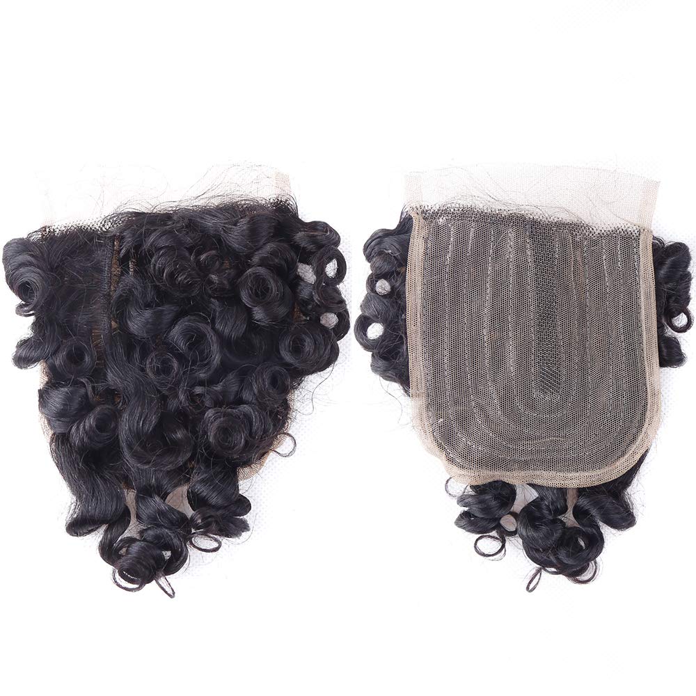 Peruvian Curly Hair Bundles Short Bob Wavy Curly Human Hair Bundles With Closure 10A Ocean Weave 6 Bundles With Closure 25G/Bund