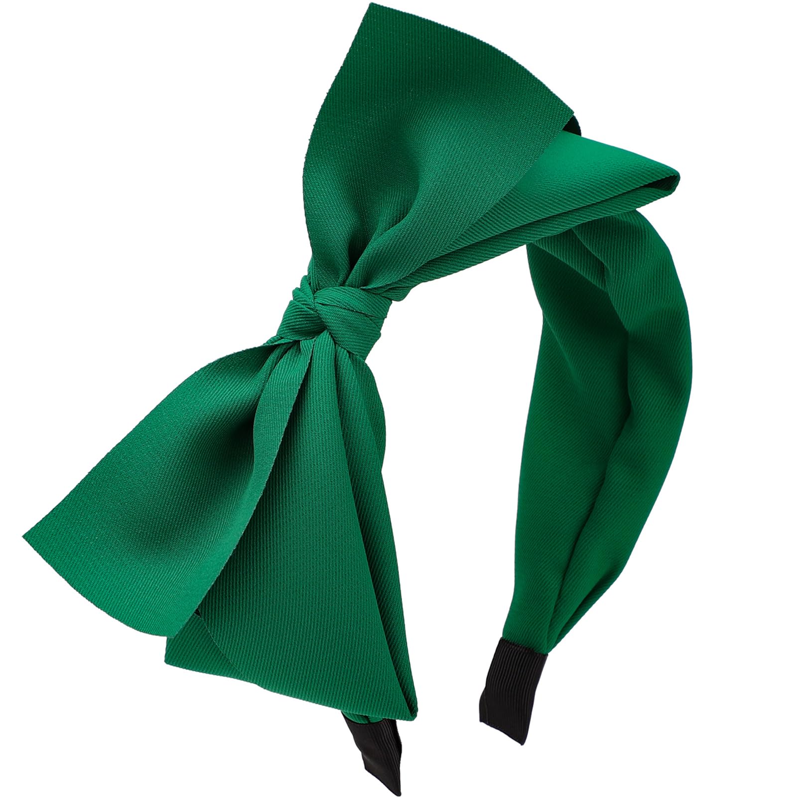 WantGor Bow Headbands for Women, Big Bowknot Hair Hoop Women Knotted Wide Turban Headbands Hair Band Bows Hair Accessories (Gree