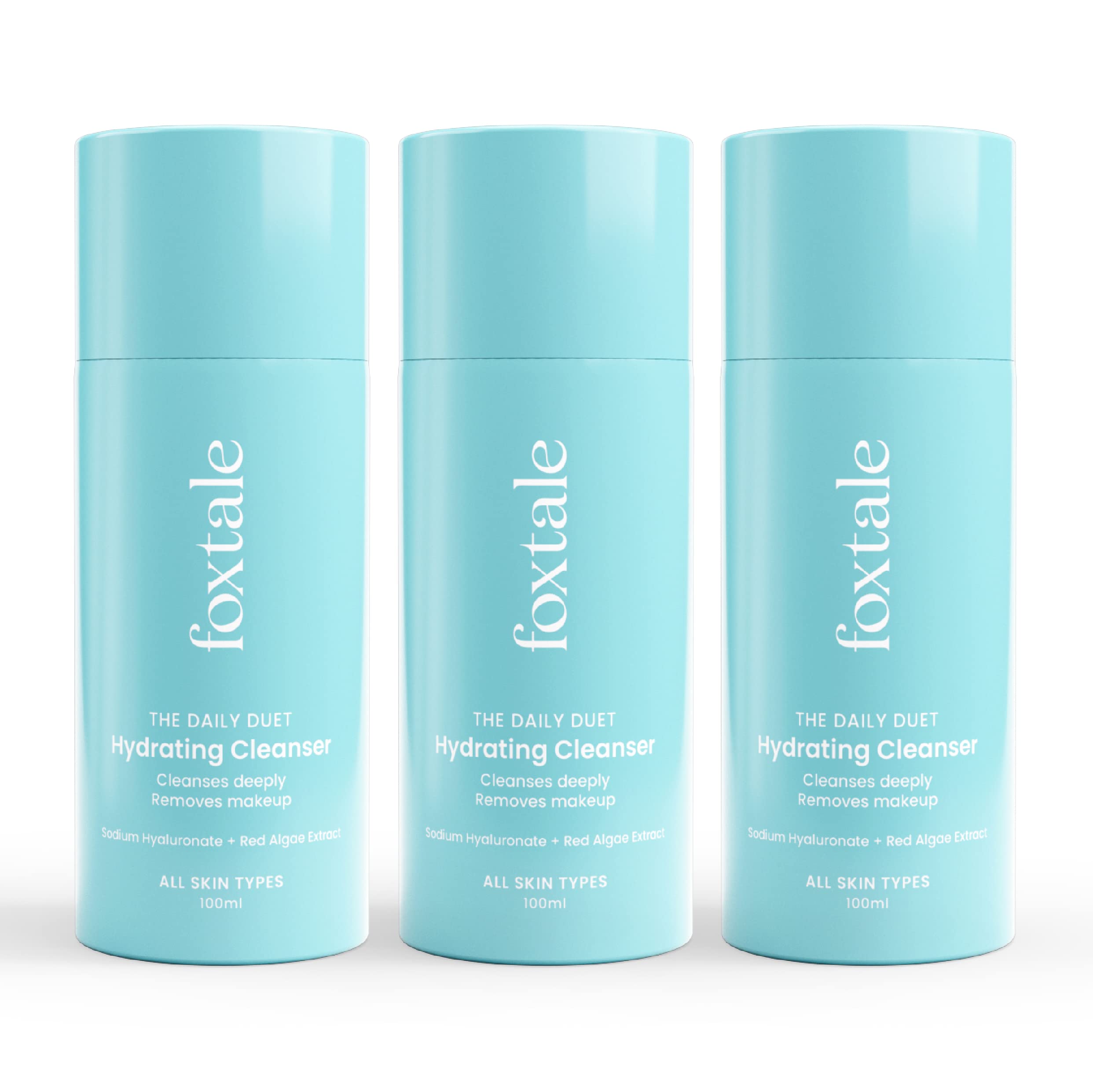 Foxtale Hydrating Face Wash (Pack Of 3) With Hyaluronic Acid, Vitamin B5 For Women, Men | Pore Cleansing | Dirt Control | Makeup