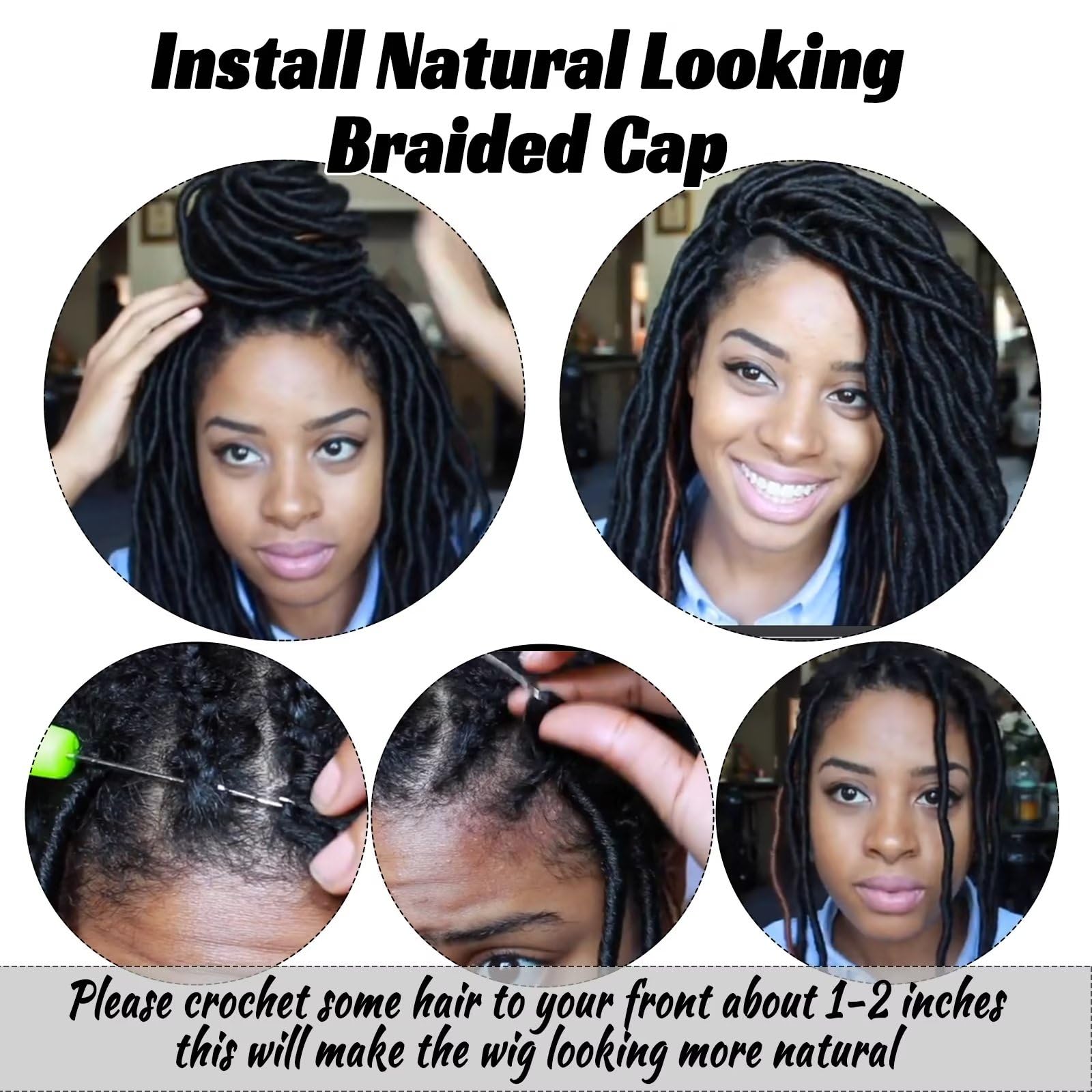 Royota Braided Wig Cap For Crochet Hair Braids Breathable Cornrow Crochet Wig Cap For Easier Sew In Weave Glueless Crochet Wig C