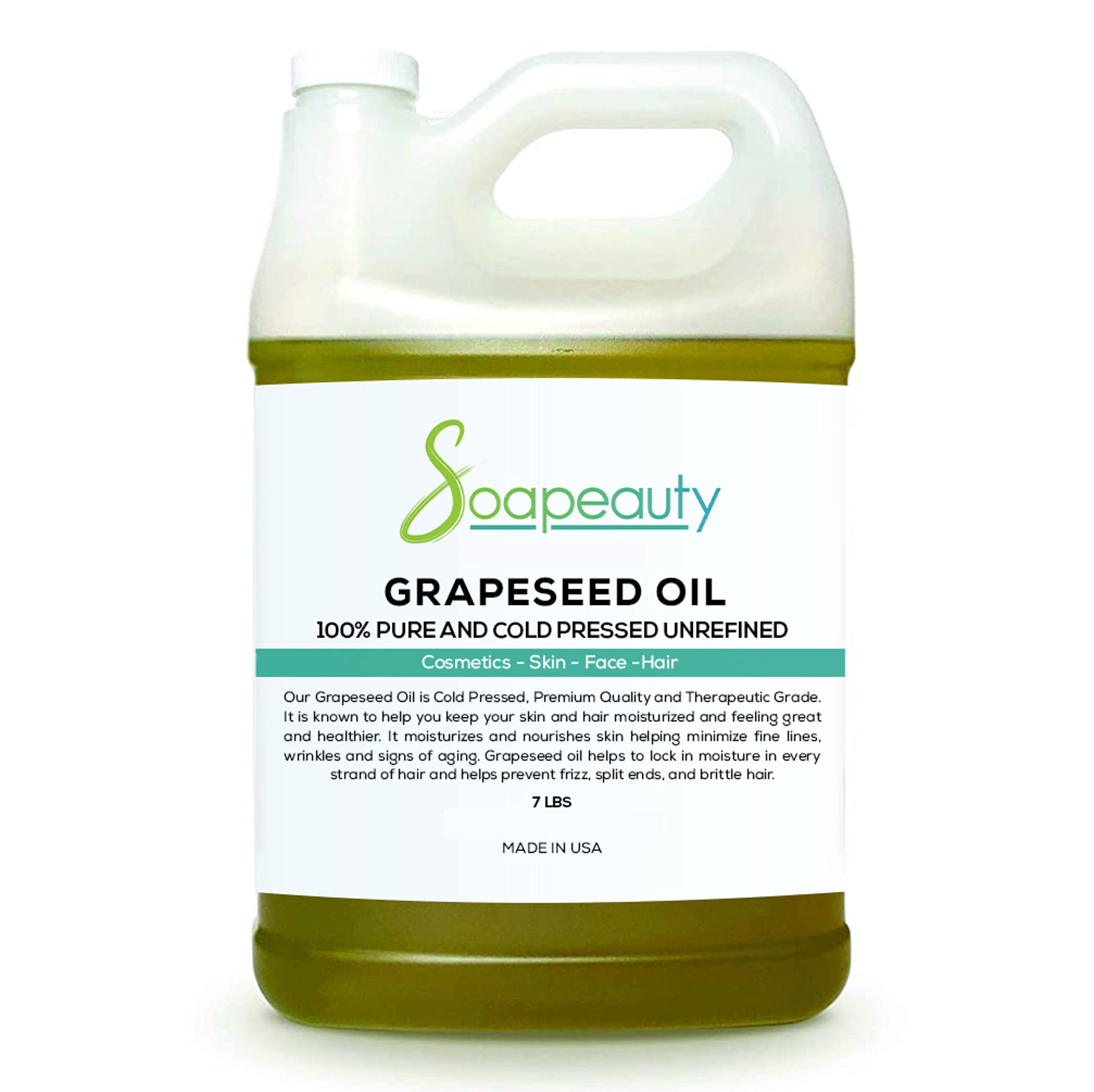 Grapeseed Oil Cold Pressed Unrefined | 100% Natural Available In Bulk | Carrier For Essential Oils, Face, Skin, Hair Moisturizer